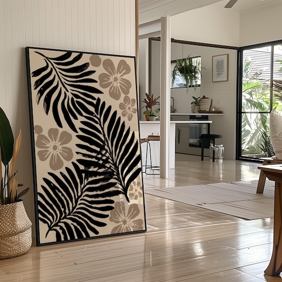 Botanical Silhouette Leaves And Blooms