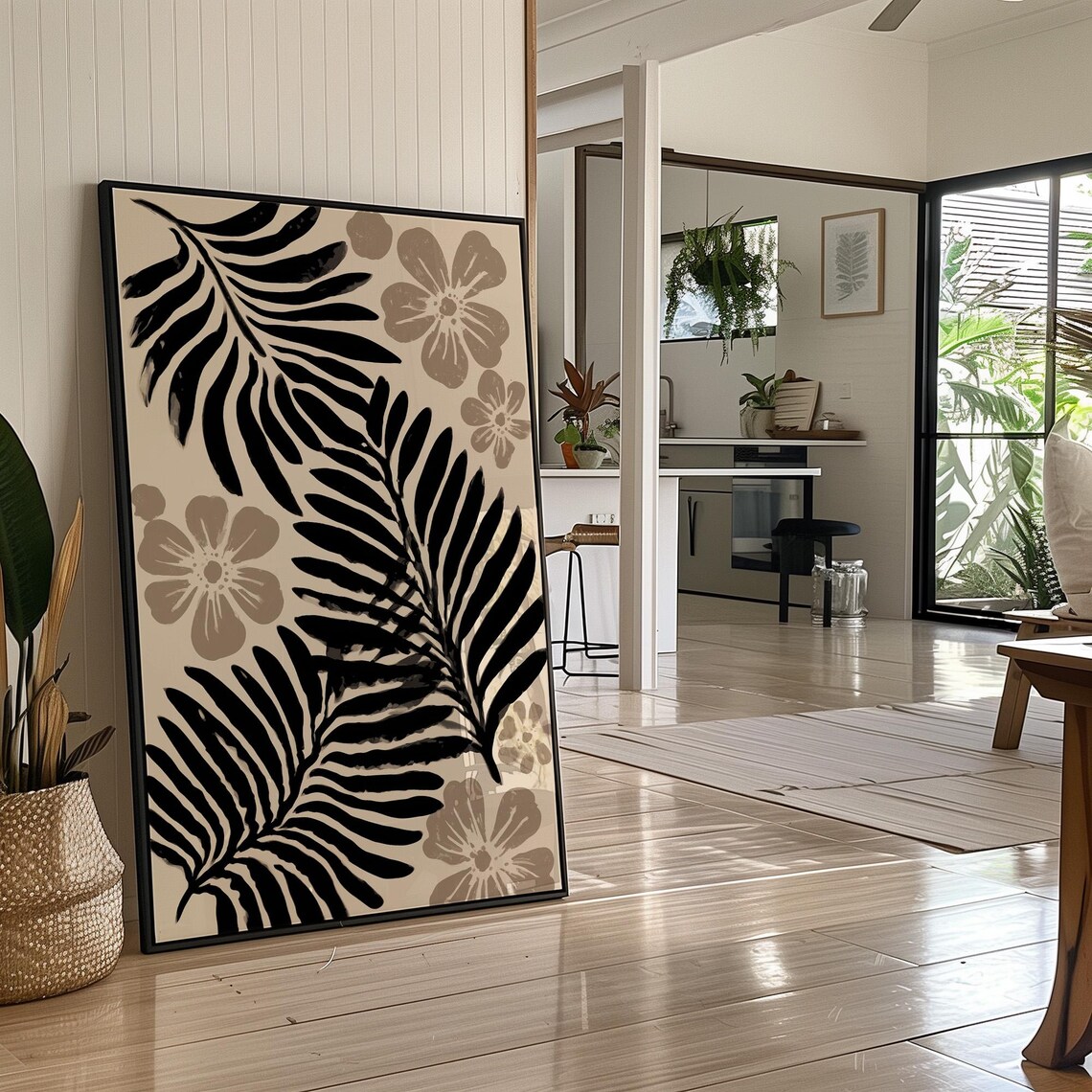 Botanical Silhouette Leaves And Blooms