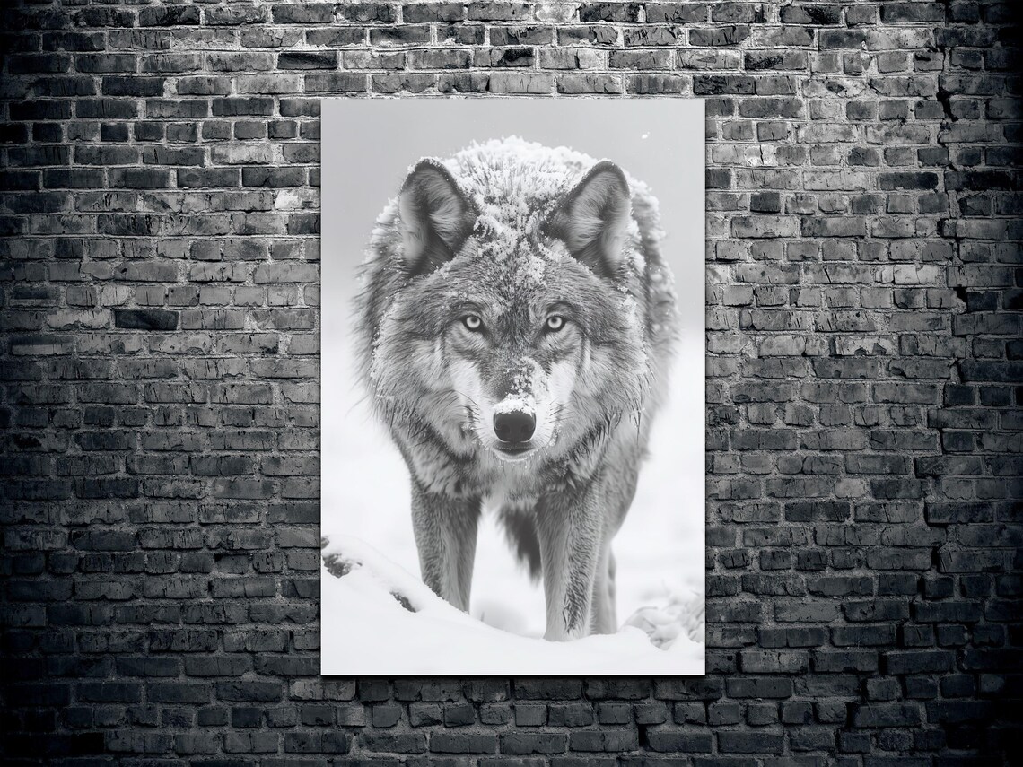 Wolf Walking In The Snow Art Print, Nature Wall - Image 2