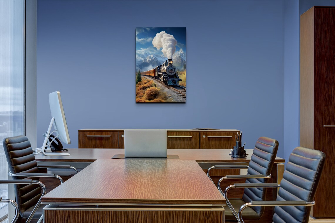 Express Train Art Print, Mountains Landscape - Image 7
