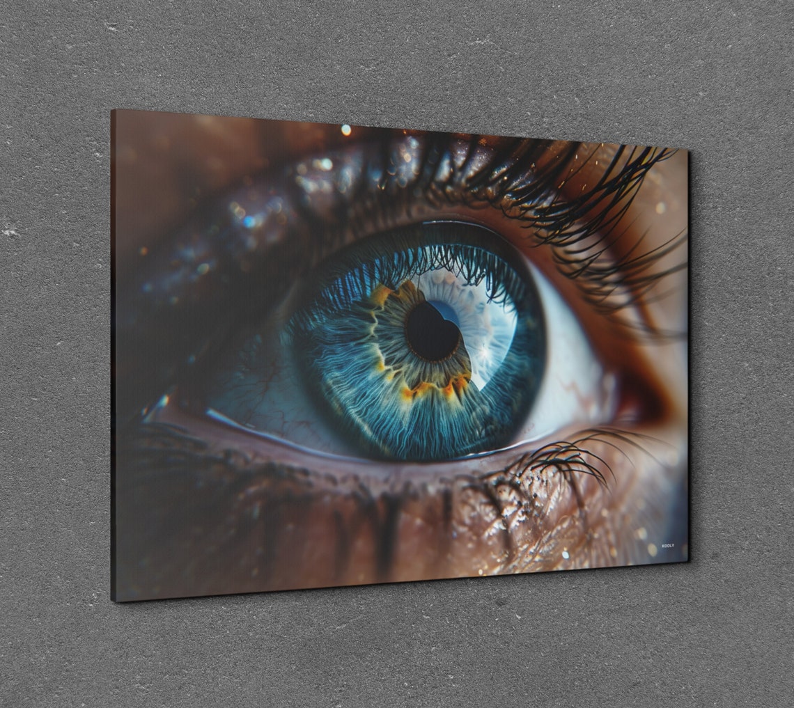 Blue Human Eye Extreme Close Up Macro Photography Art Poster - Image 2