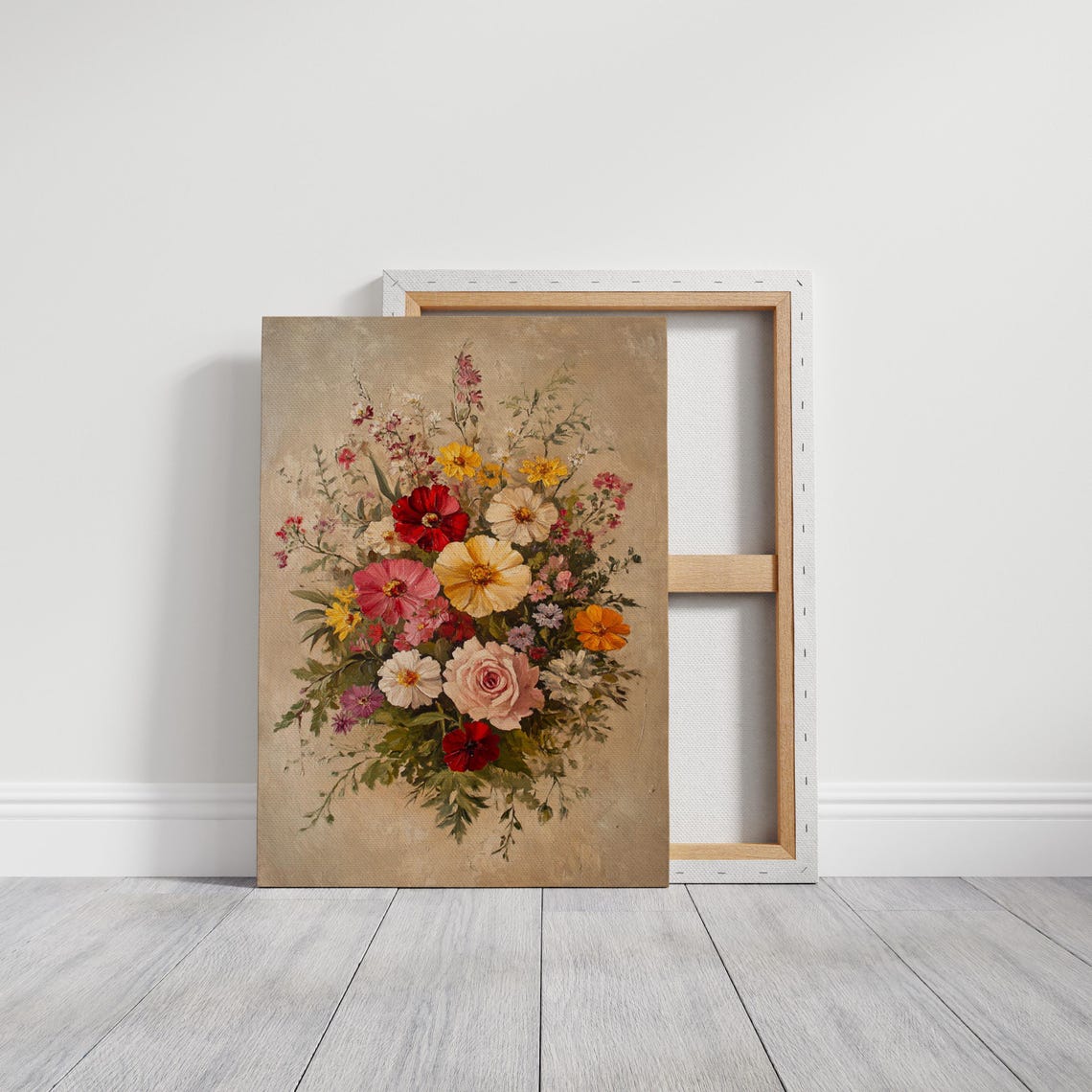 Blush Rose Cosmos Wildflower Bouquet Sunlit Vintage Floral Poster - Image 7
