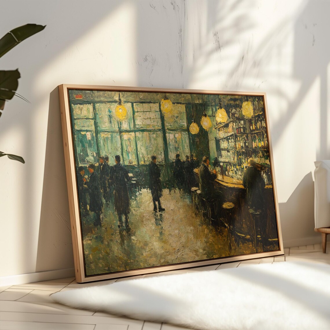Atmospheric Bar Scene, Vintage Social Elegance Art Print - Image 3