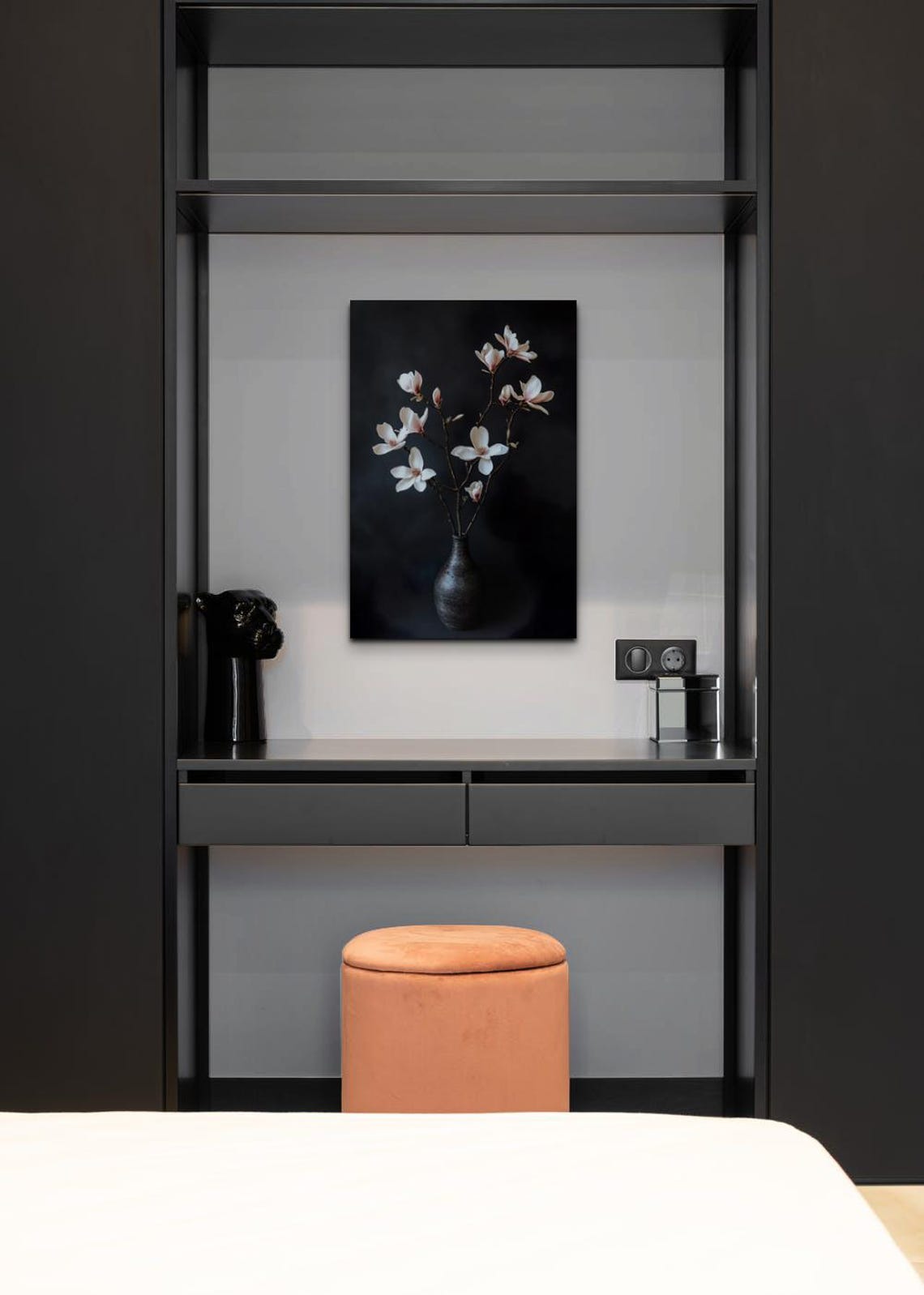 Magnolia Branch Dark Vase Moody Floral Botanical Still Life Poster - Image 5