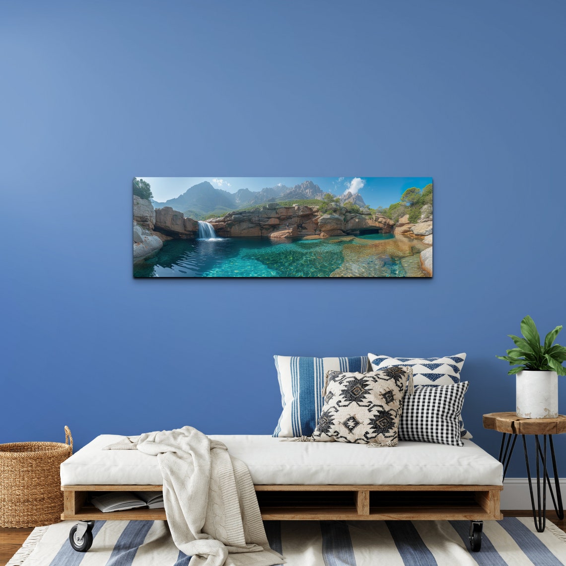 Corsica Print Corsica Island In France Art Corsica Painting Corsica Wall Art Beach House Art Panoramic Ready To Hang - Image 3