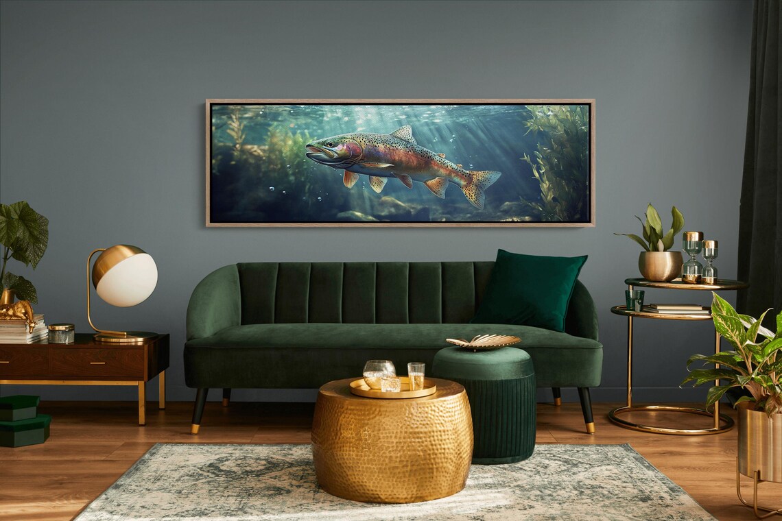 Rainbow Trout Underwater Close Up Nature Wildlife Fishing Poster - Image 2