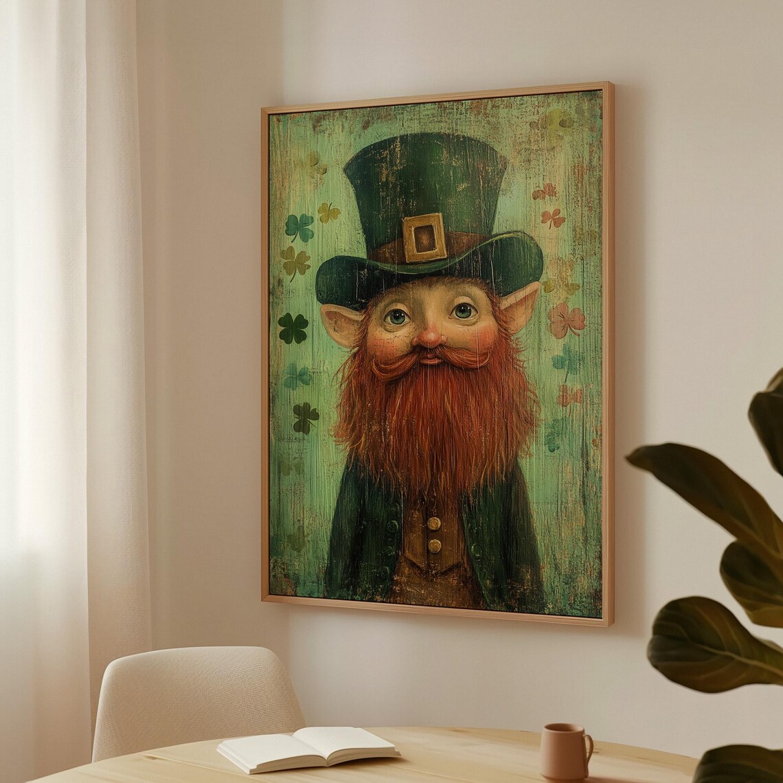 Irish Leprechaun Portrait, Vintage St Patricks Day Art Print - Image 3