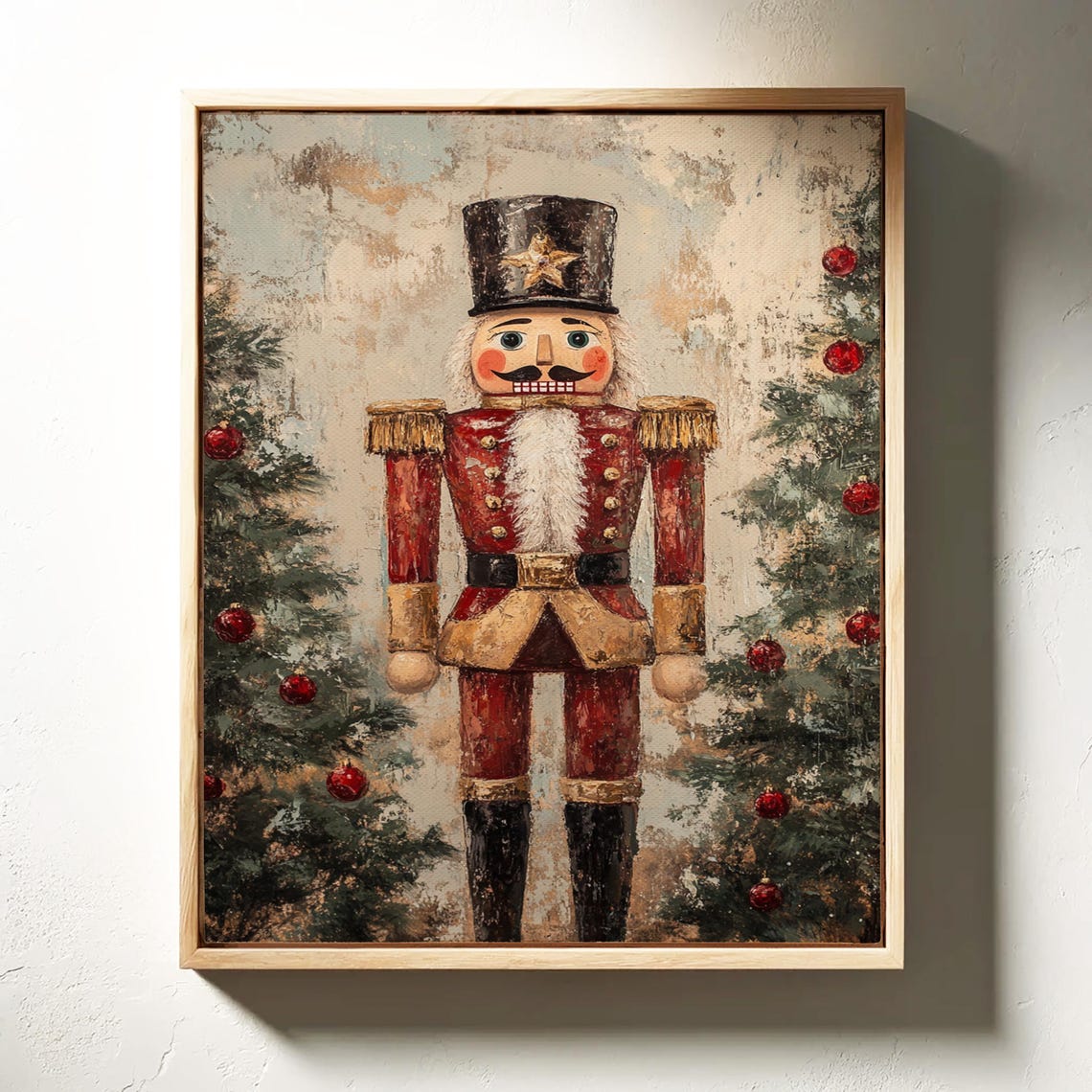 Vintage Christmas Nutcracker Soldier With Holiday Trees Poster - Image 4