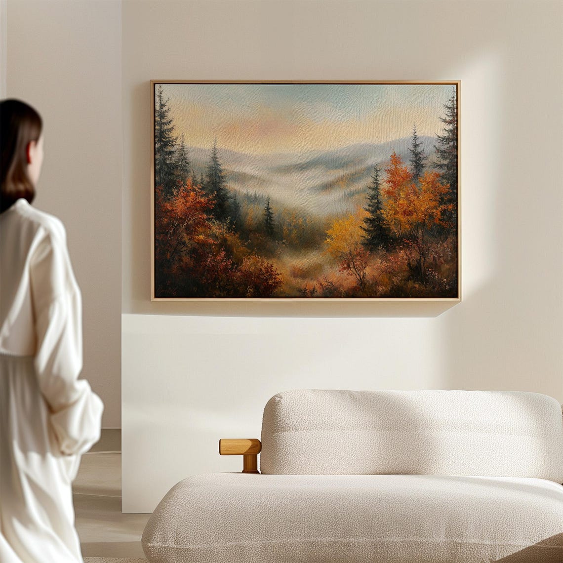 Autumn Mountain Landscape Misty Hills Fall Foliage Vintage Art Poster - Image 6