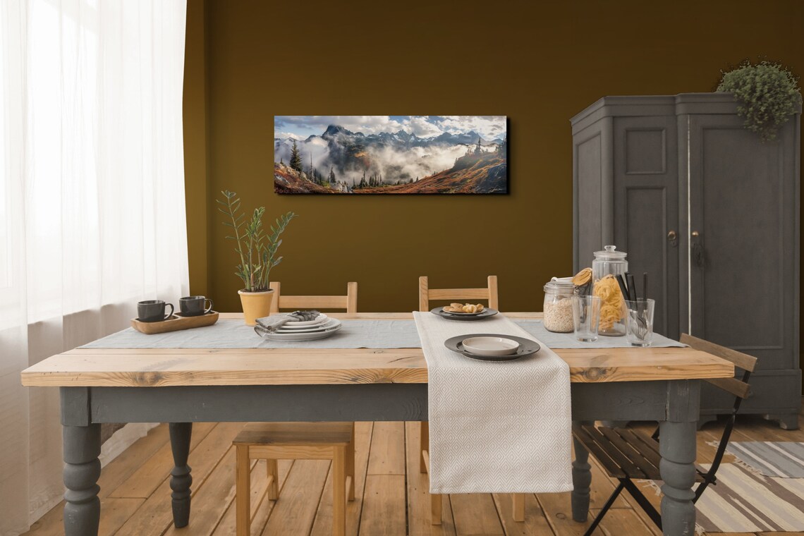 North Cascades Misty Mountain Peaks in Rolling Clouds Poster - Image 6