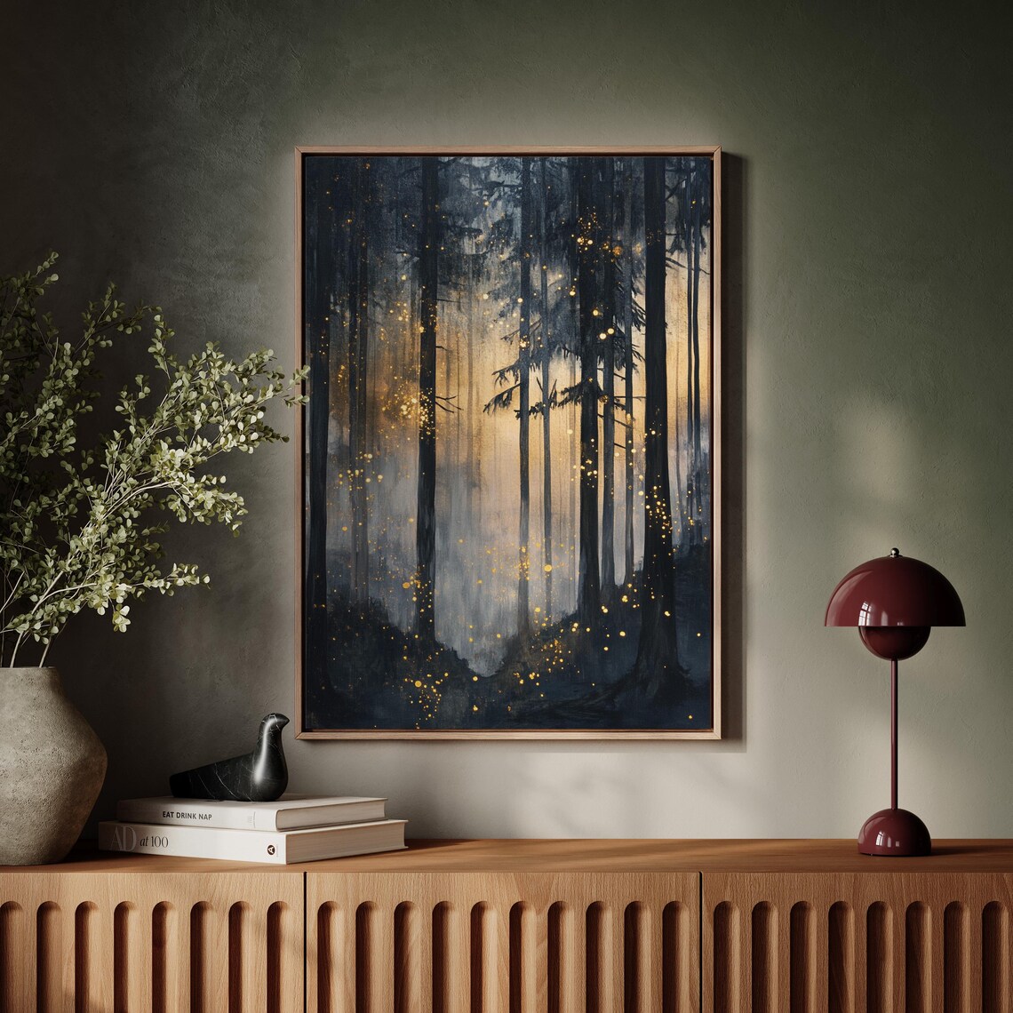 Twilight Enchanted Forest Poster, Mystical Woodland Glow - Image 7