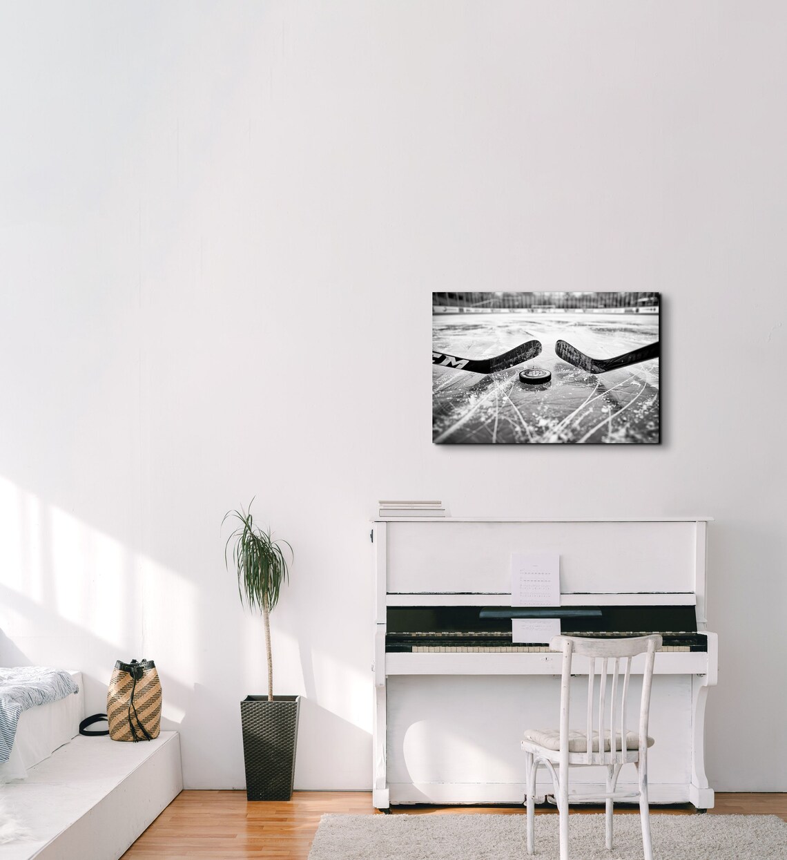 Ice Hockey Black And White Style Art Print - Image 3