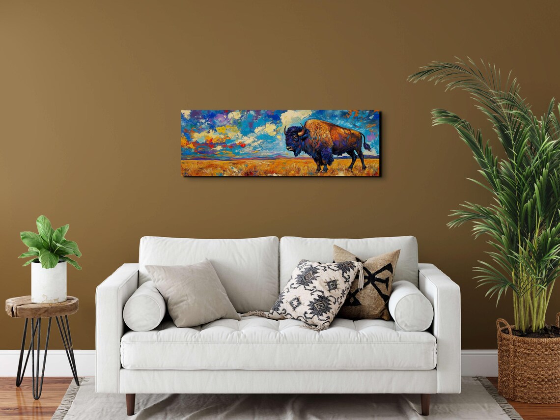Panoramic Bison Buffalo Landscape Art Print - Image 6
