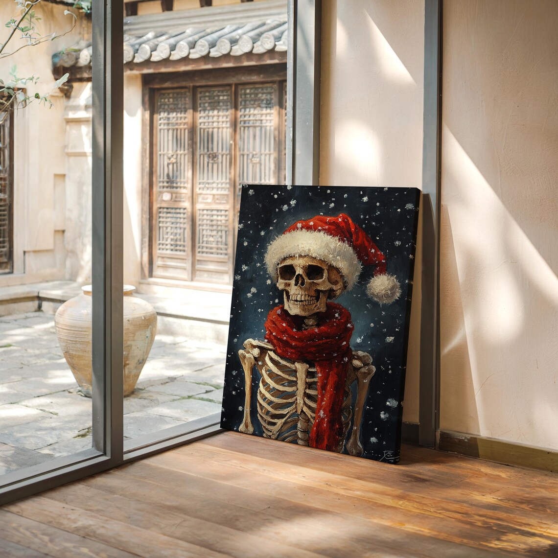 Skeleton Christmas Gothic Holiday Wall Art Print - Image 3