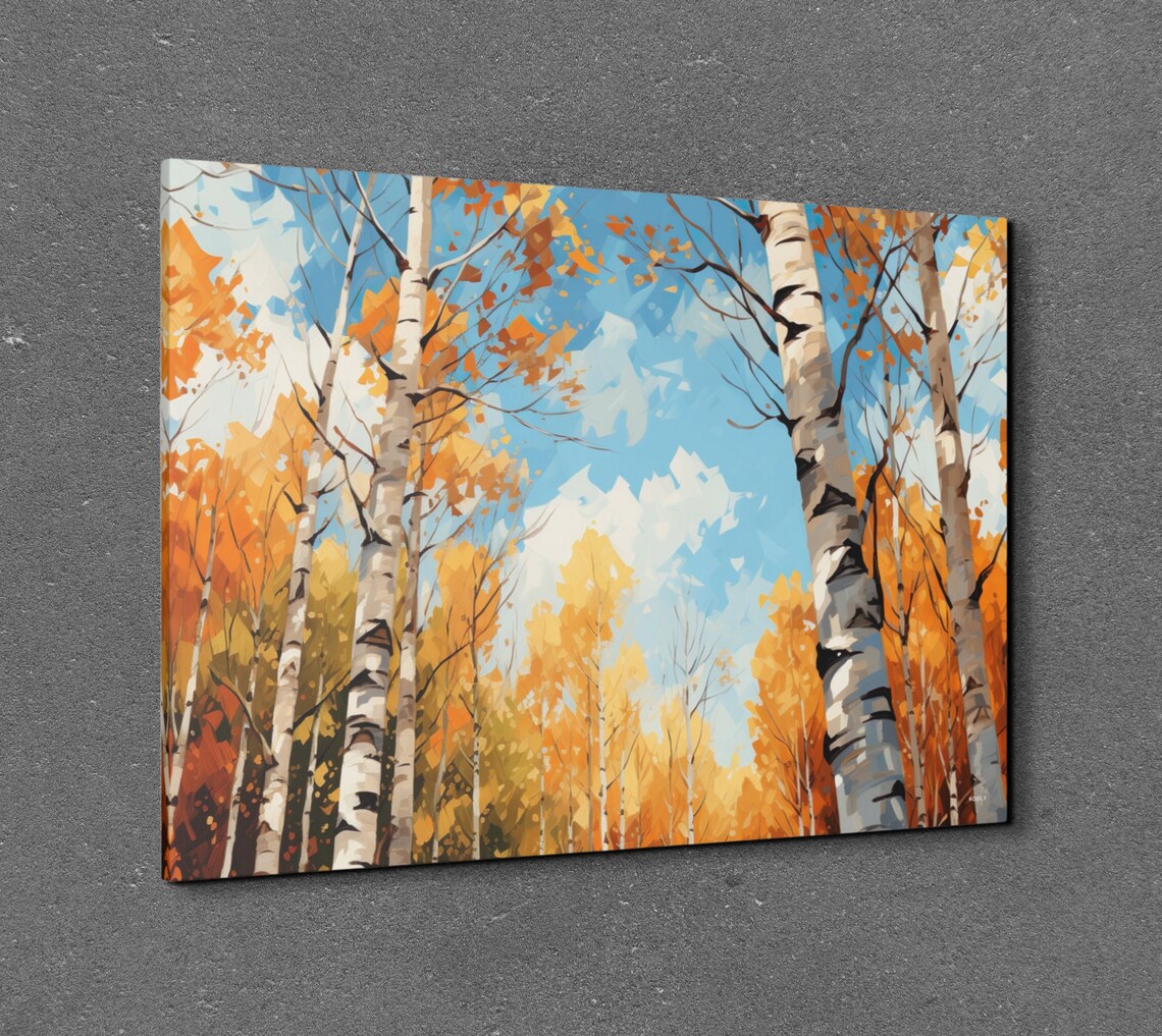 Watercolor Birch Trees Painting, Fall Decor Print - Image 7