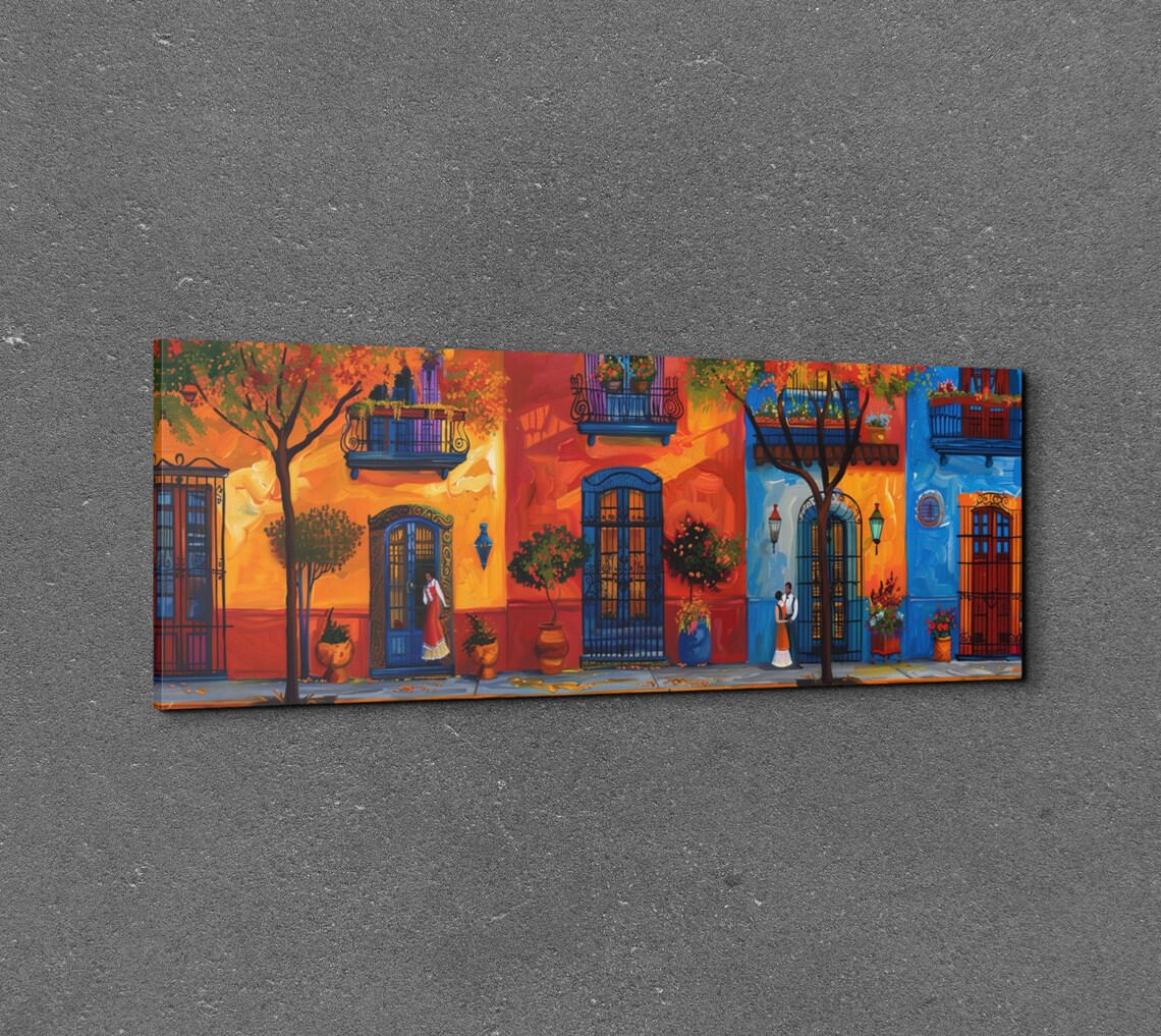 Mexican Villas Abstract Art Print, Southwestern City - Image 3