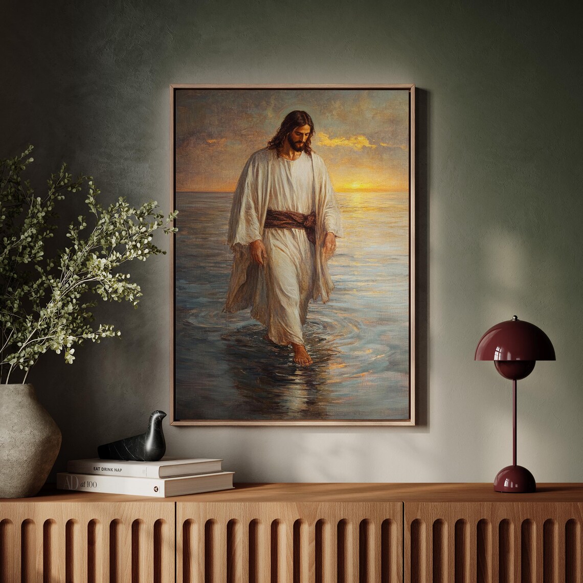 Jesus Walking On Water, Serene Christian Decor