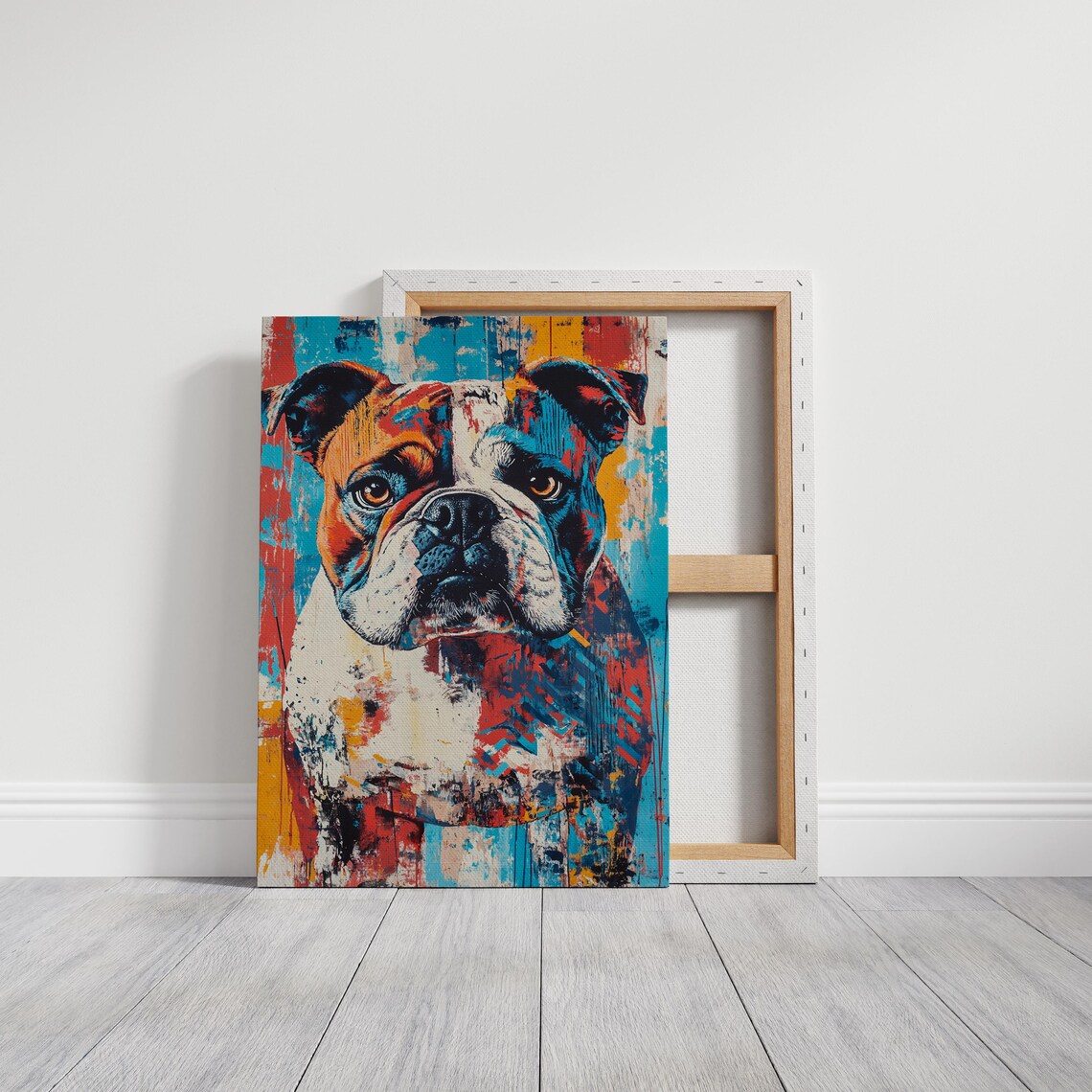 Bulldog Portrait Bold Abstract Colorful Dog Painting Wall Art - Image 5