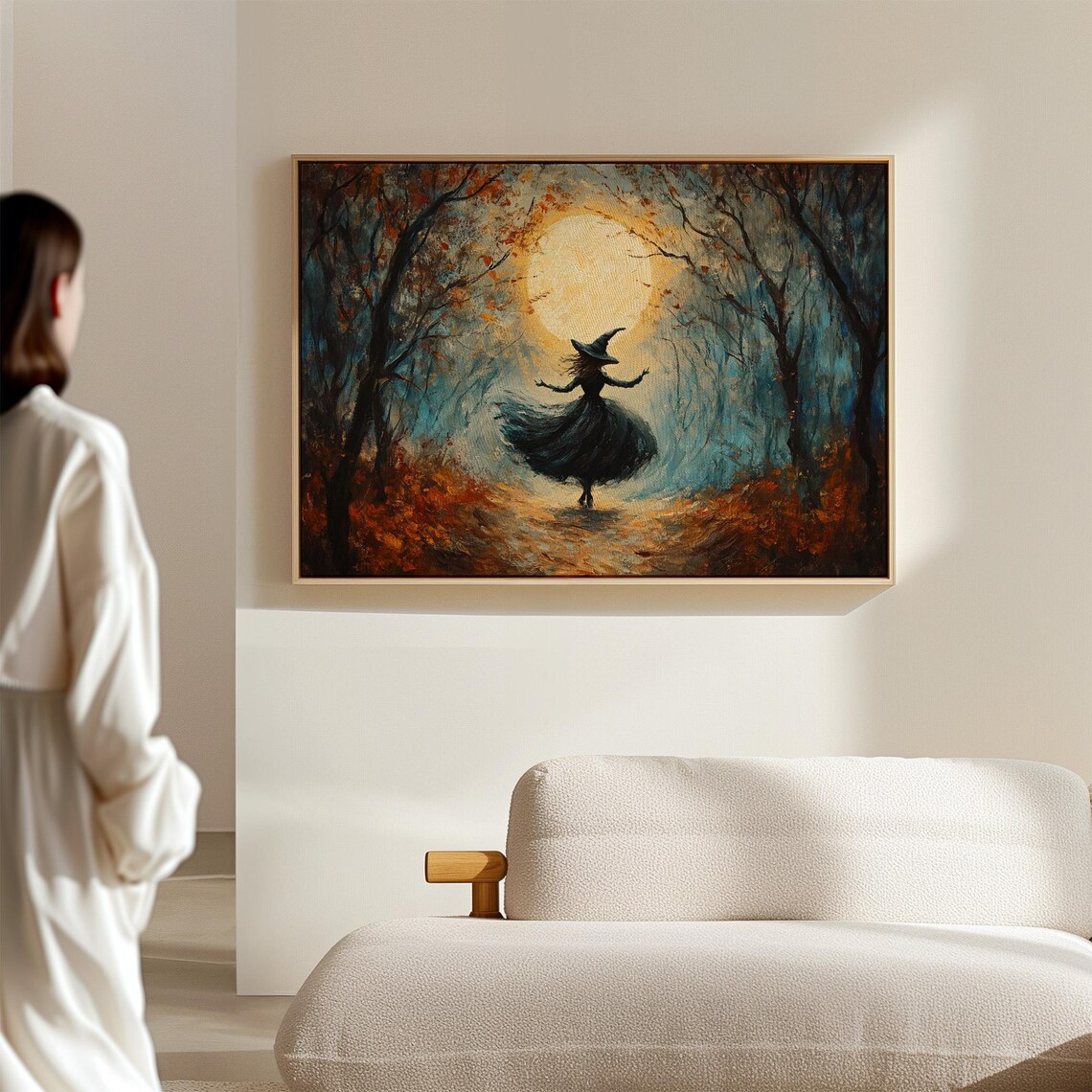 Dancing Witch in Moonlit Forest, Halloween Art Print - Image 7