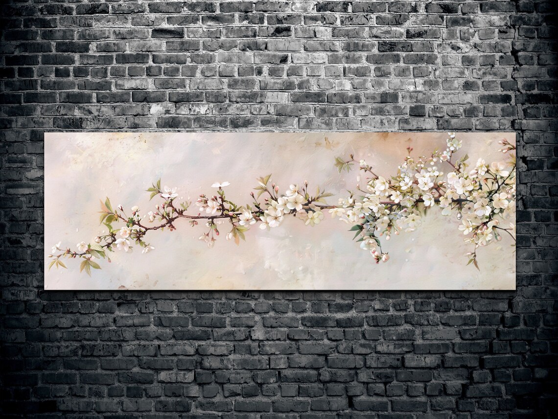 Floral Cherry Blossom Art Print, Panoramic Artwork - Image 2