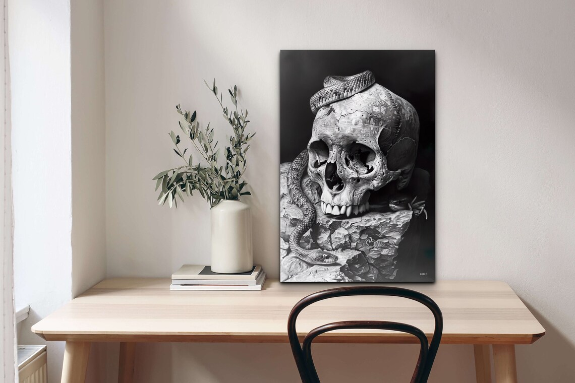 Skull Snake Portrait, Gothic Dark Art Print - Image 5