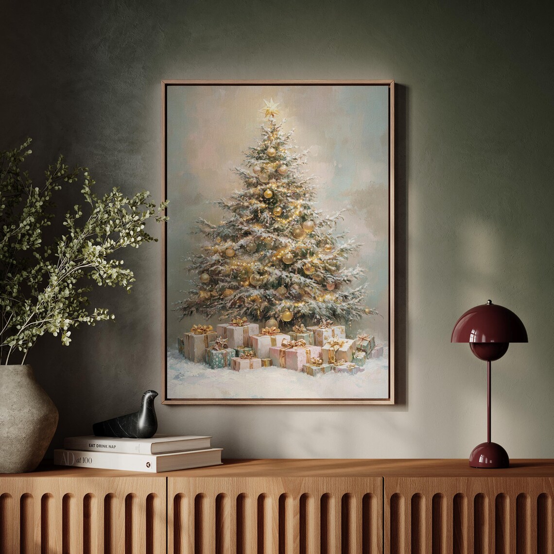 Elegant Christmas Tree with Gold Ornaments and Pretty Gifts Poster - Image 4