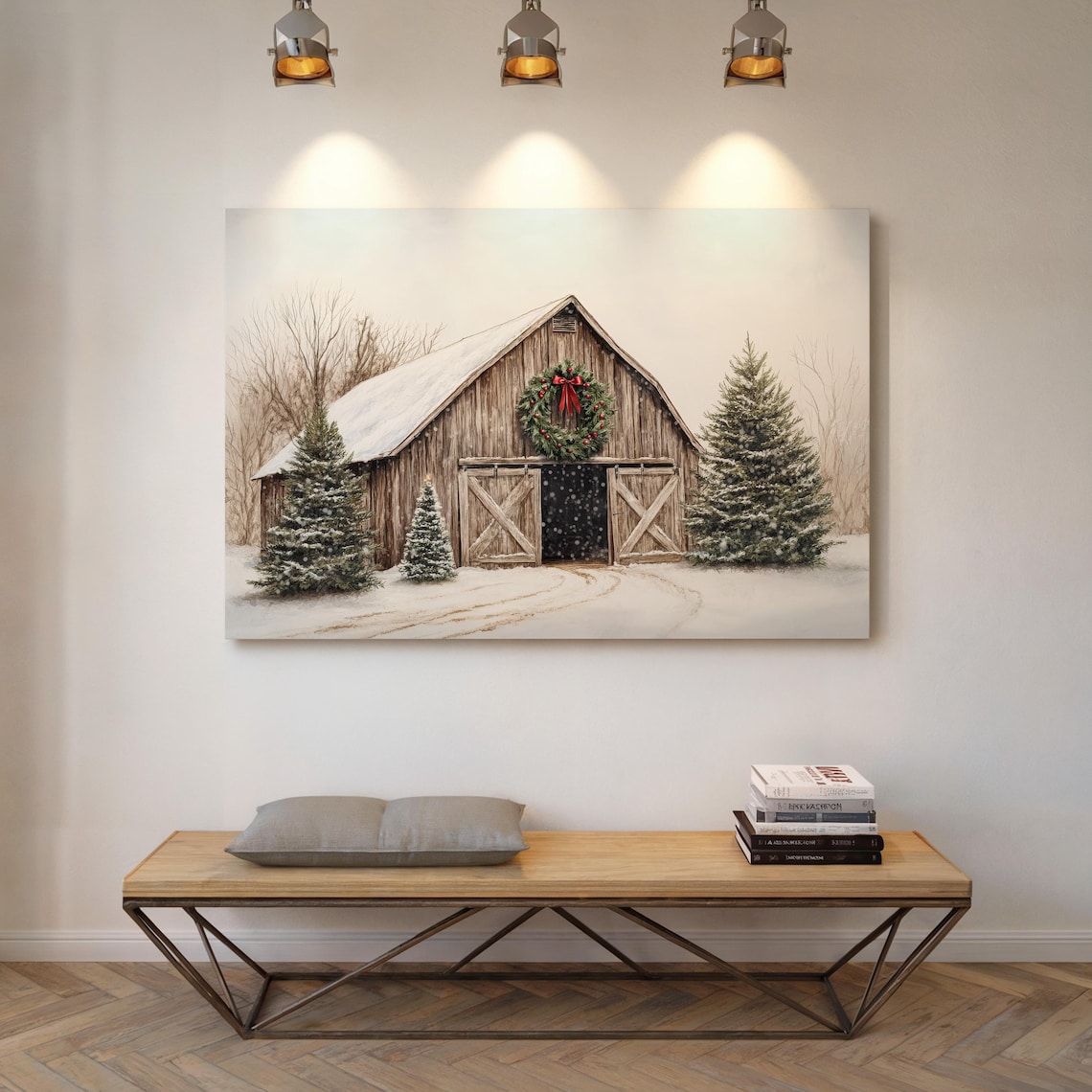 Winter Christmas Time Farmhouse Art Print - Image 5