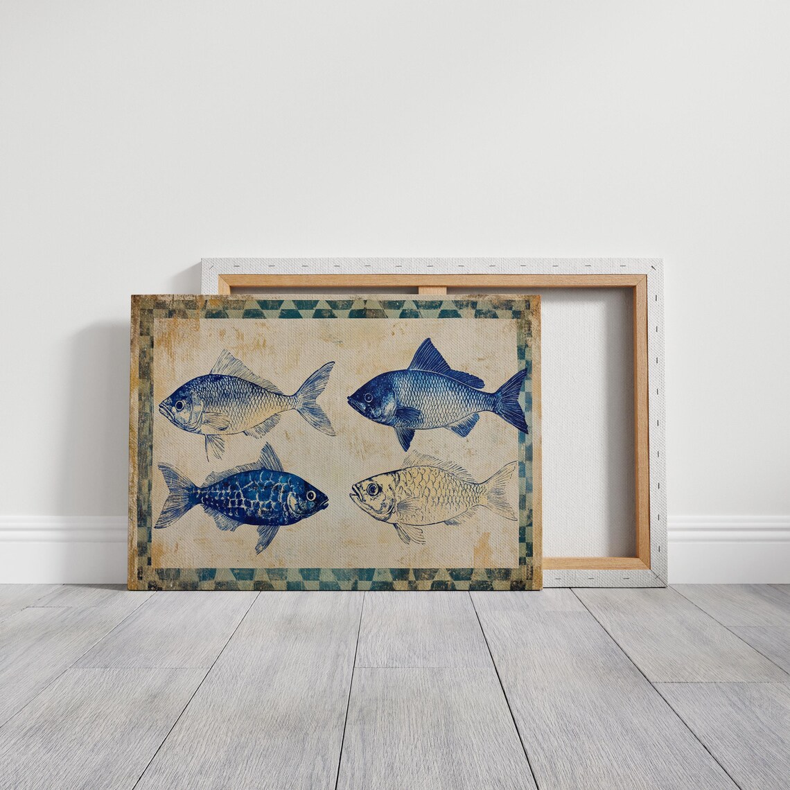 Vintage Nautical Blue Fish, Ocean Decor - Image 4