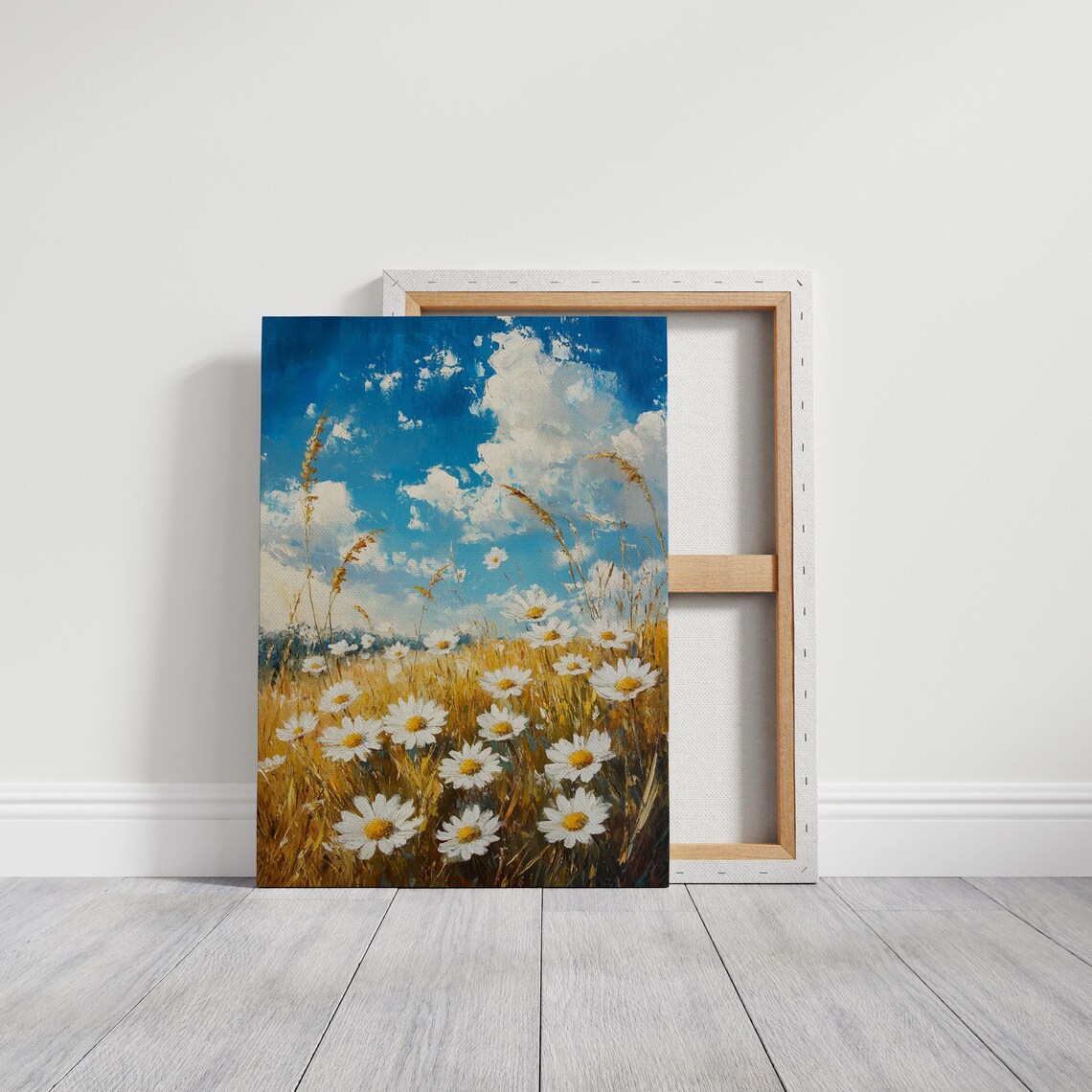 Sunny Field Of Daisies, Cheerful Meadow Landscape - Image 3
