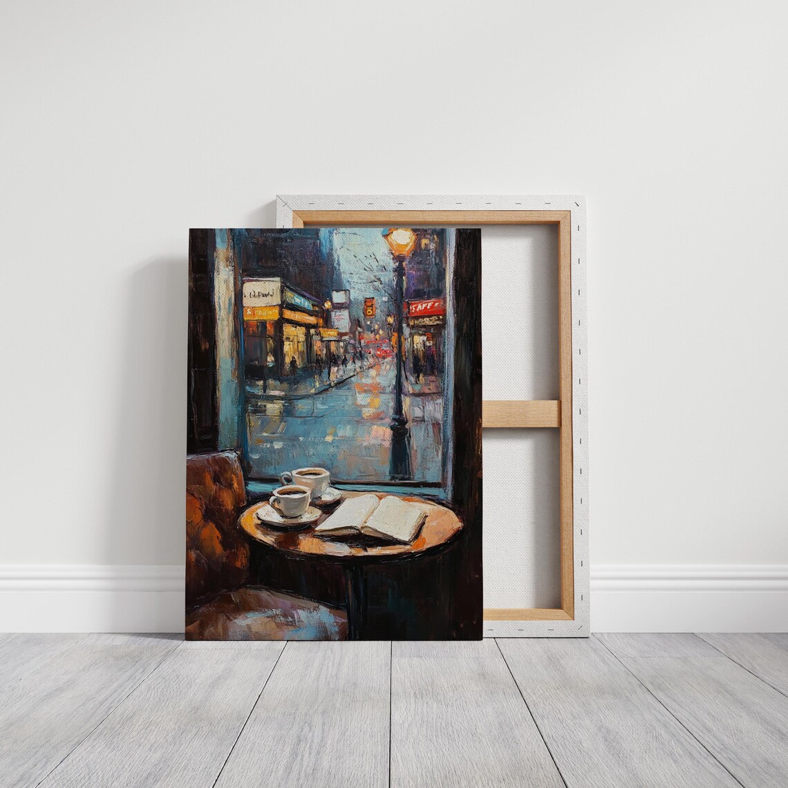Rainy City Cafe Window Scene Travel Poster - Image 3