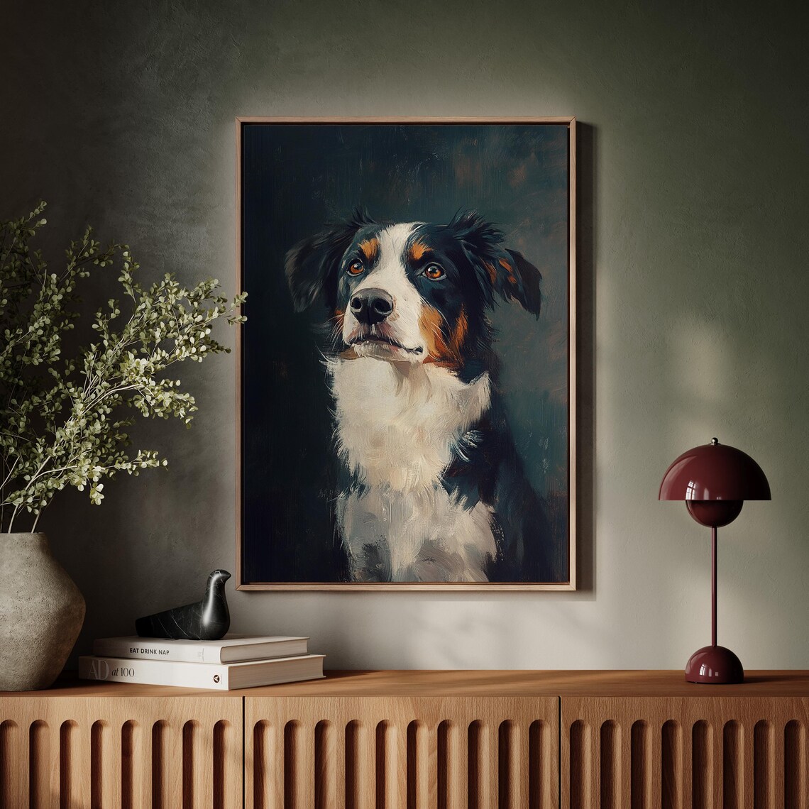 Bernese Mountain Dog Portrait Vintage Oil Painting Style Poster - Image 5