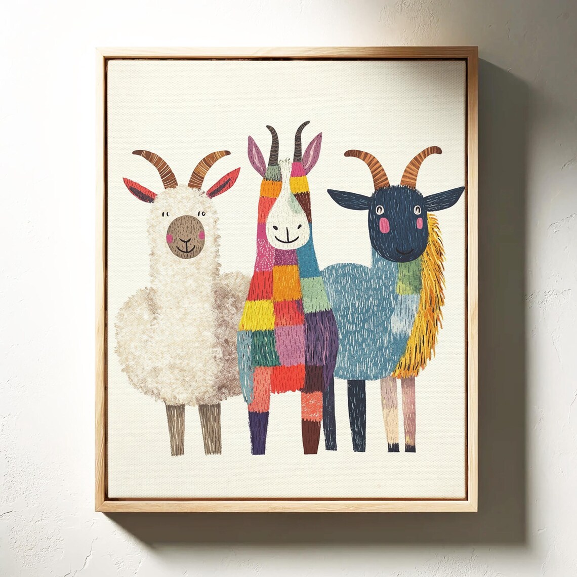 Whimsical Farm Animals Trio Art Print, Kids Decor