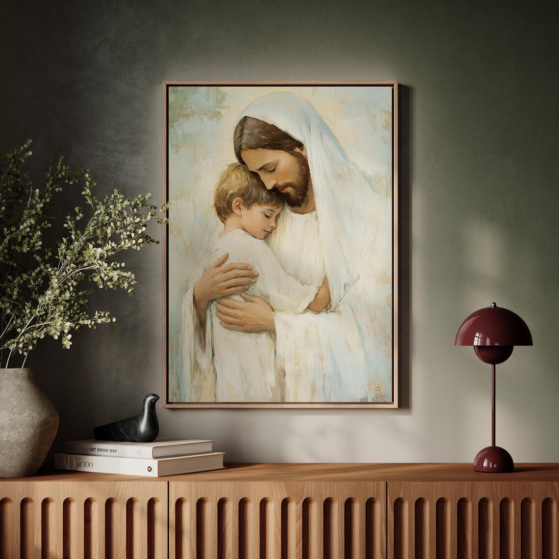 Jesus Hugging Child, Christian Inspirational Art - Image 4