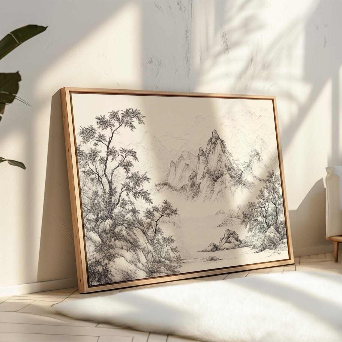 Chinese Style Ink Landscape With Mountains And Lake Art Poster - Image 5