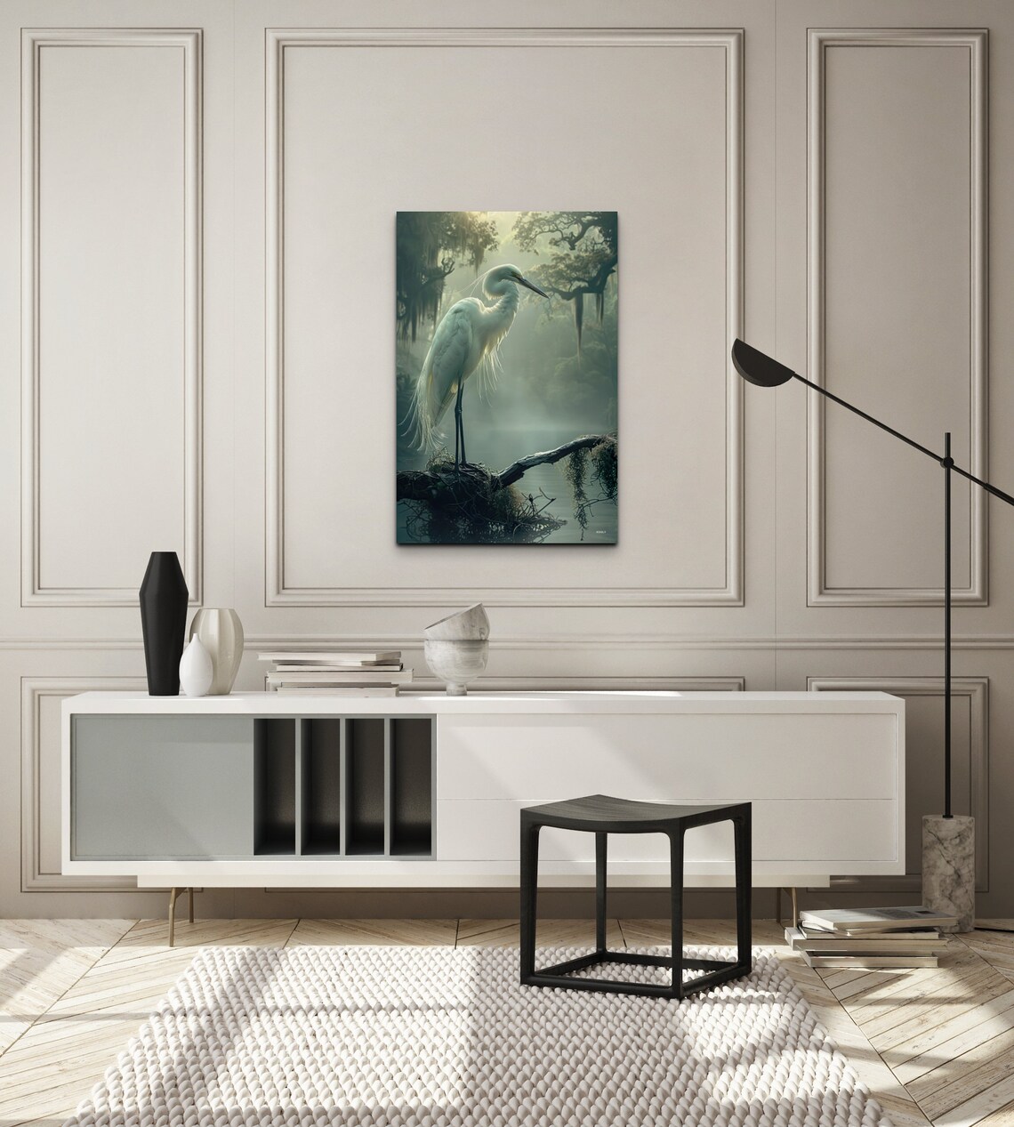 Great White Egret Art Print, Bird Nature Decor - Image 7