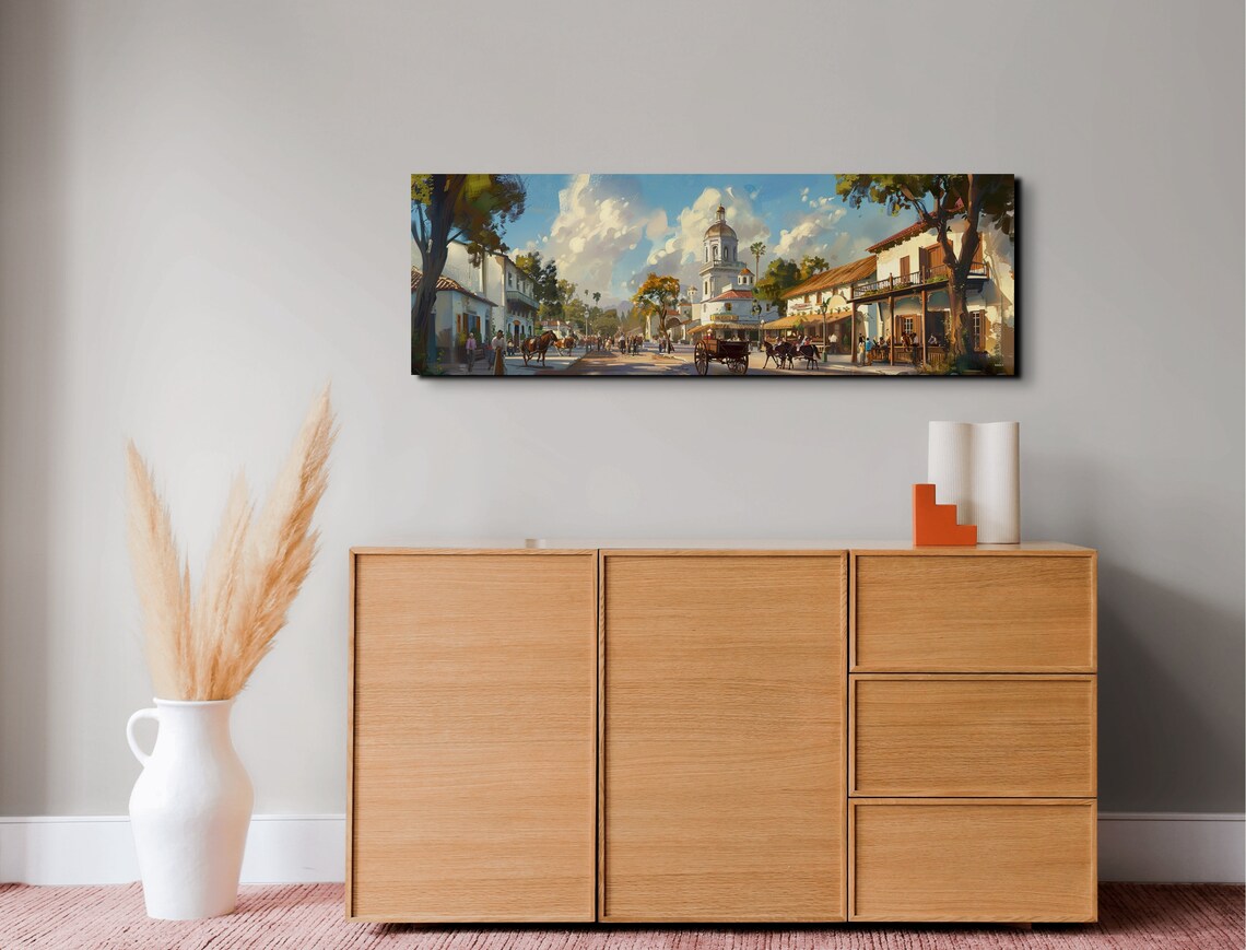 Panoramic Old Southwestern Mexican Town Art Print - Image 5