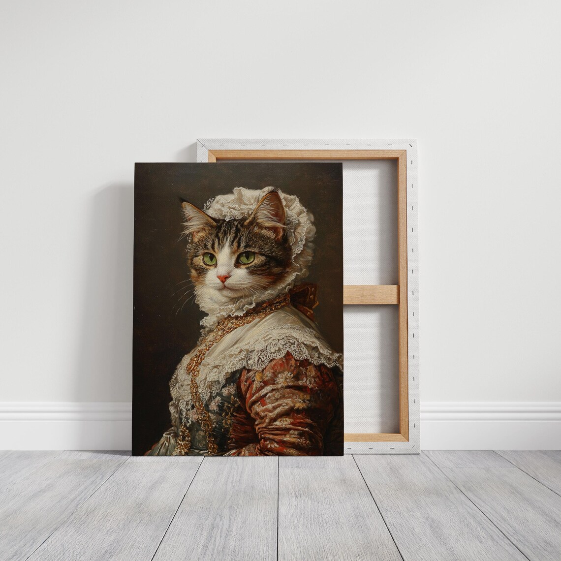 Victorian Cat Portrait, Elegant Tabby Vintage Art Print - Image 3