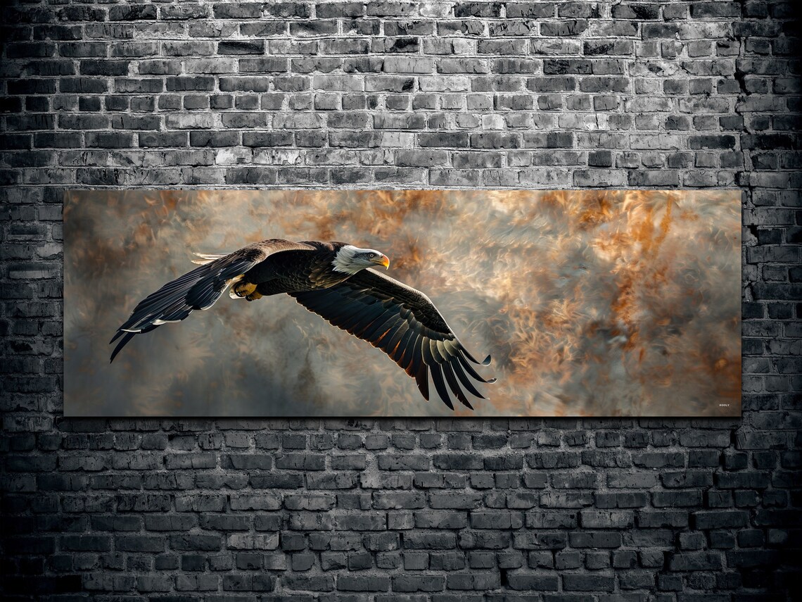 Flying Eagle Art Print, Animal Bird Wall Decor - Image 2