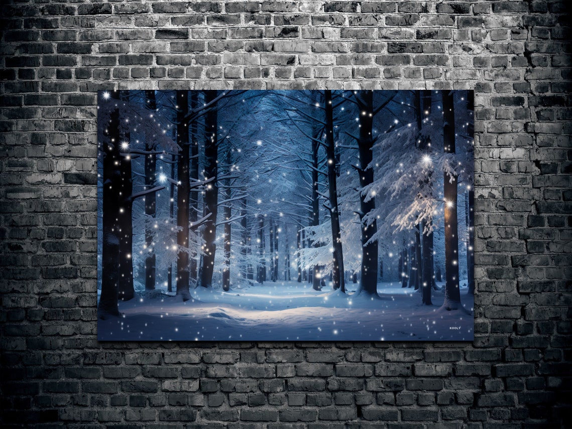 Snowy Tree, Moody Landscape Art Print - Image 2