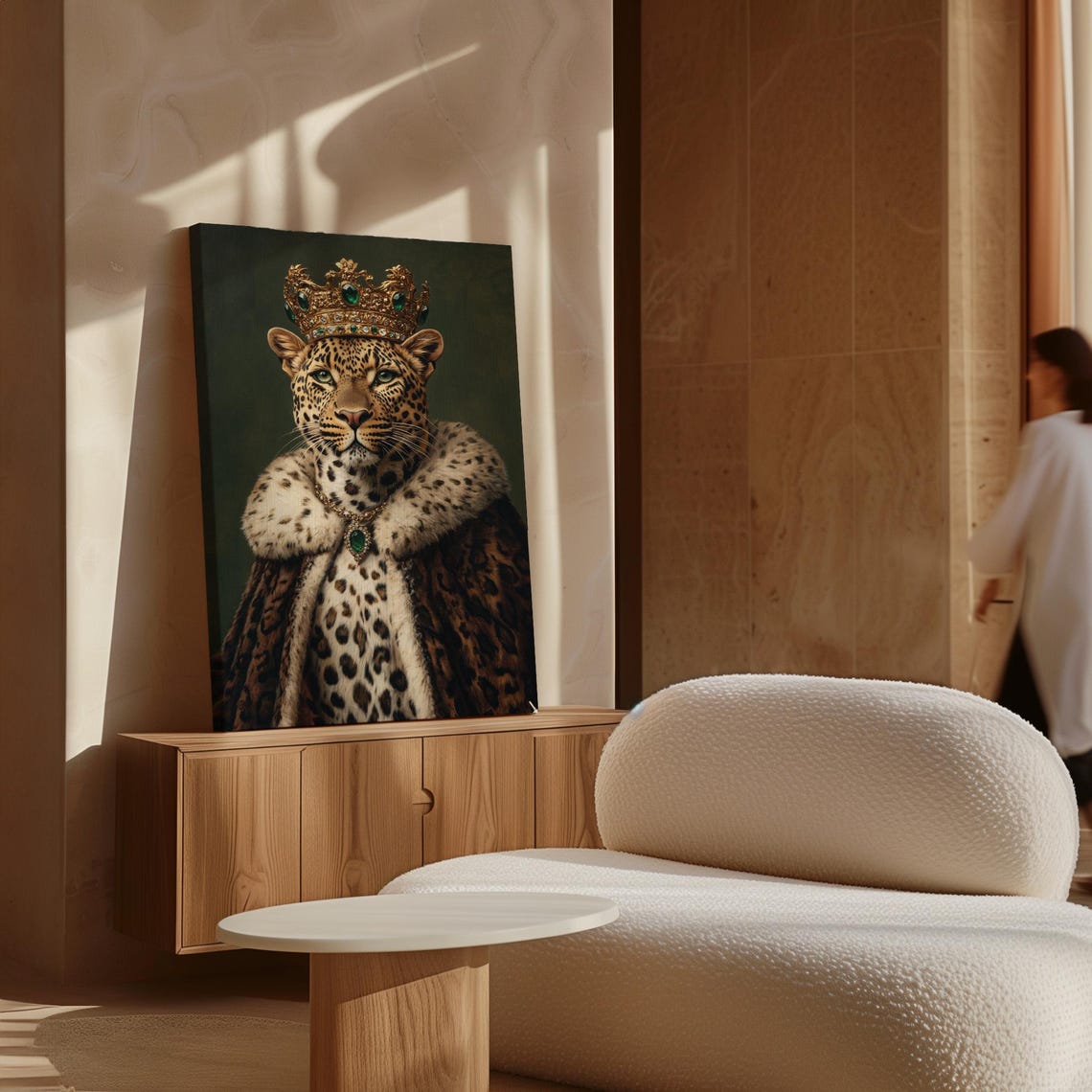 Royal Crowned Leopard Gold Emerald Jewels Regal Portrait Poster - Image 5