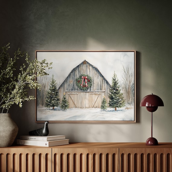 Winter Christmas Time Farmhouse Art Print