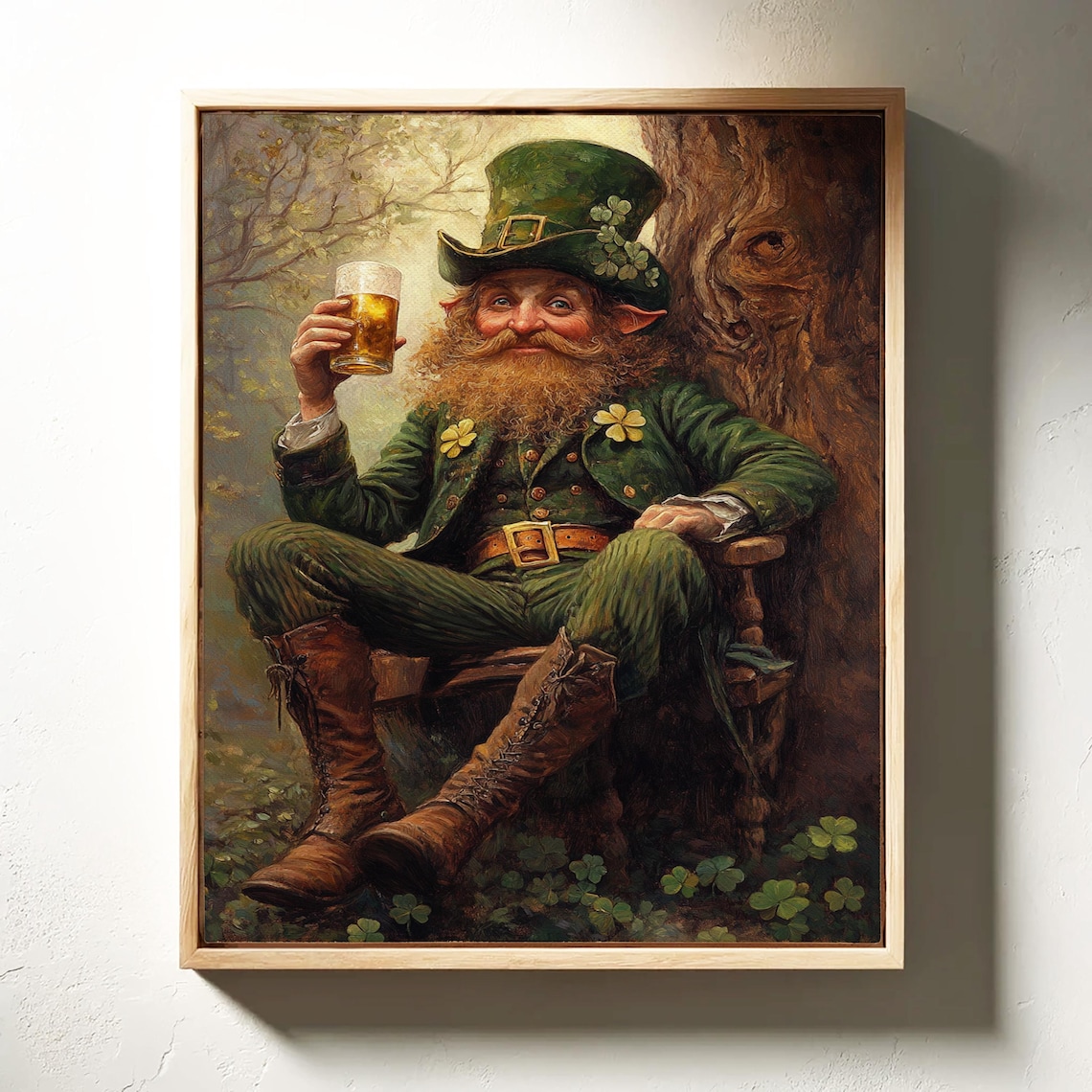 Humorous Leprechaun Irish Bathroom Wall Art Print