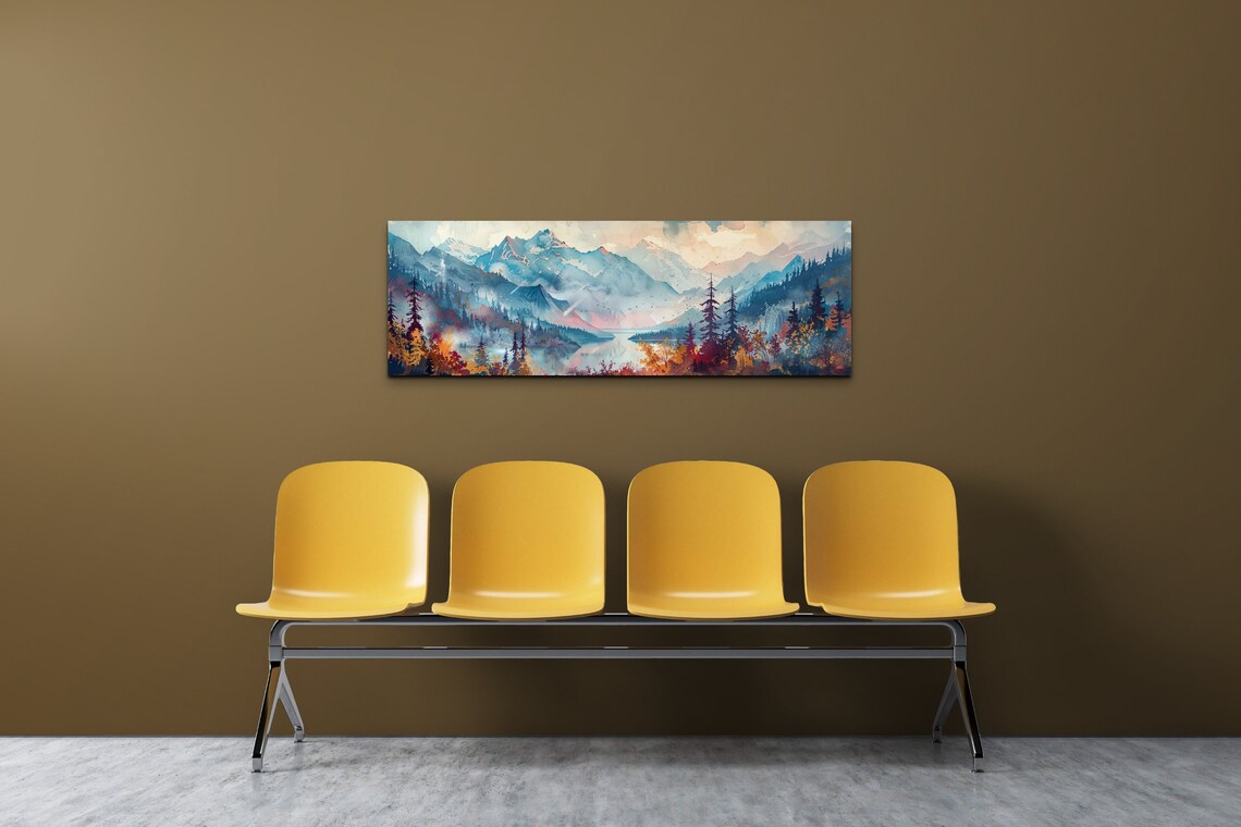 Panoramic Coast Range Mid Century Modern Mountain Wall Art - Image 6