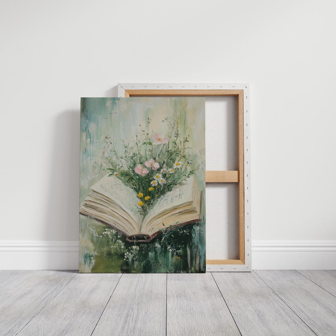 Open Book with Wildflowers Whimsical Botanical Cottagecore Art Print - Image 5