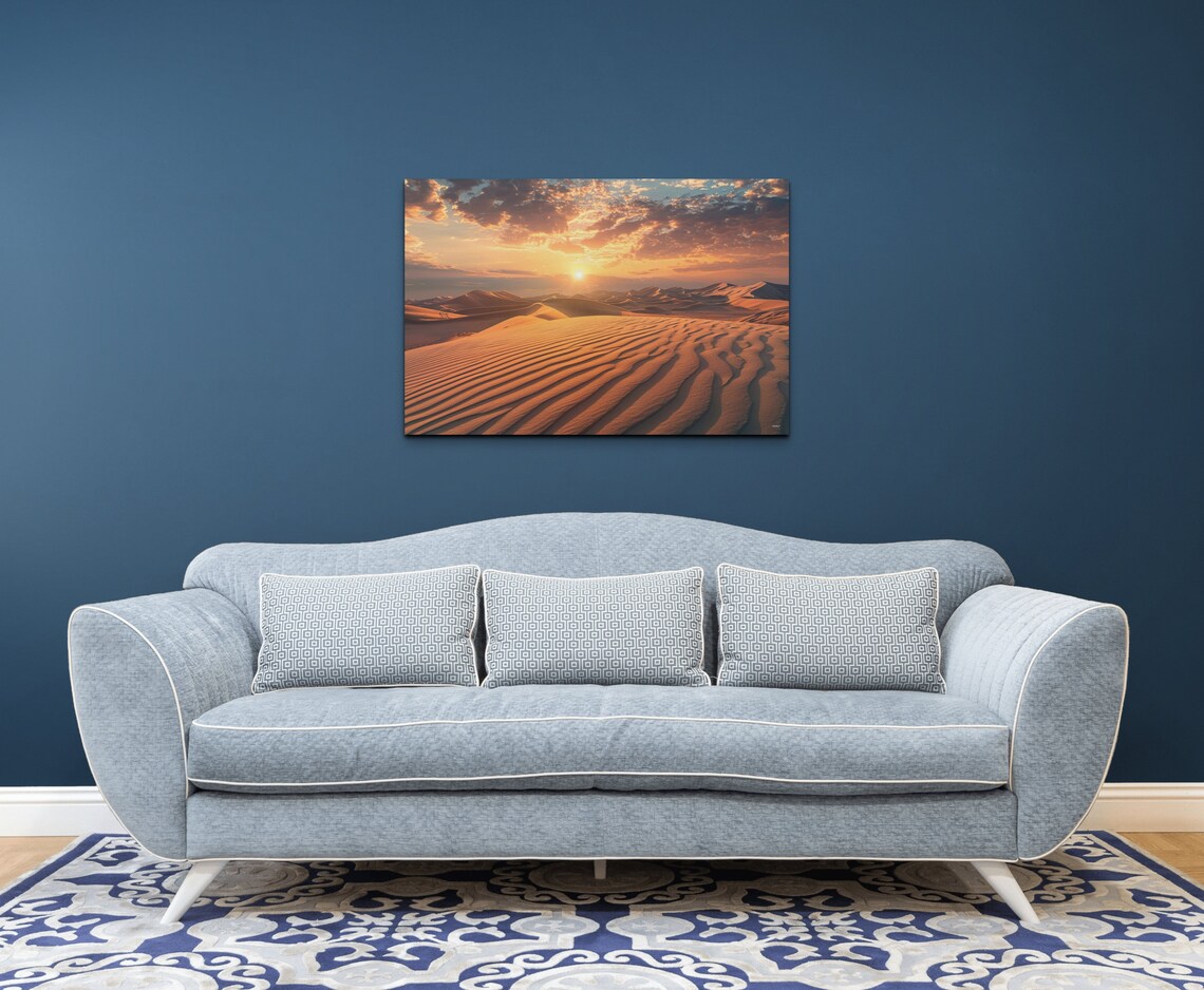 Desert Dunes At Sunset, Minimalist Nature Scene - Image 2