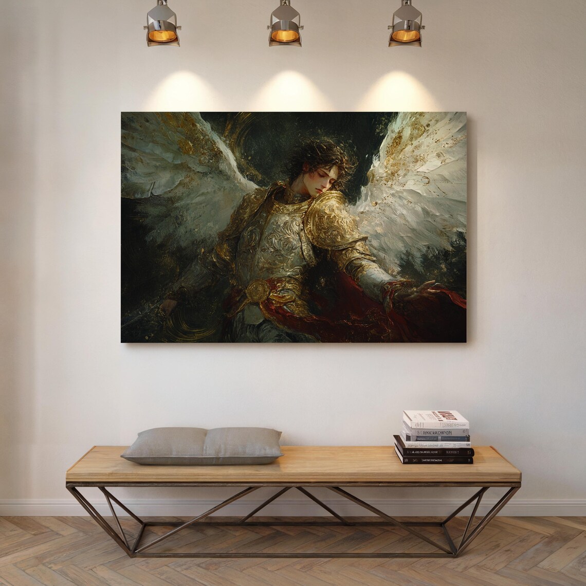 Archangel Warrior Angel Golden Armor Divine Guardian Faith Poster - Image 3