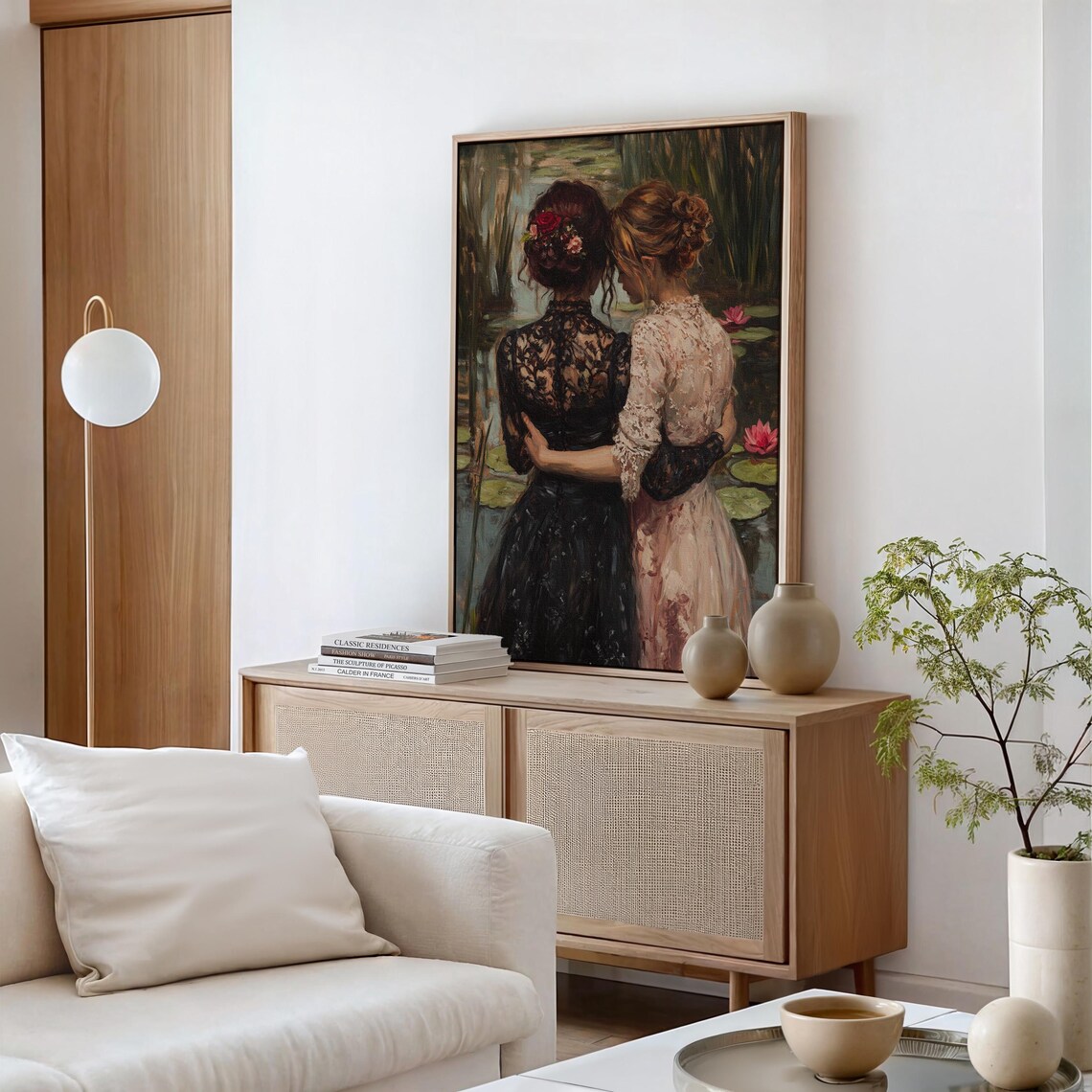 Friendship Painting, Romantic Victorian Women Art Print - Image 4