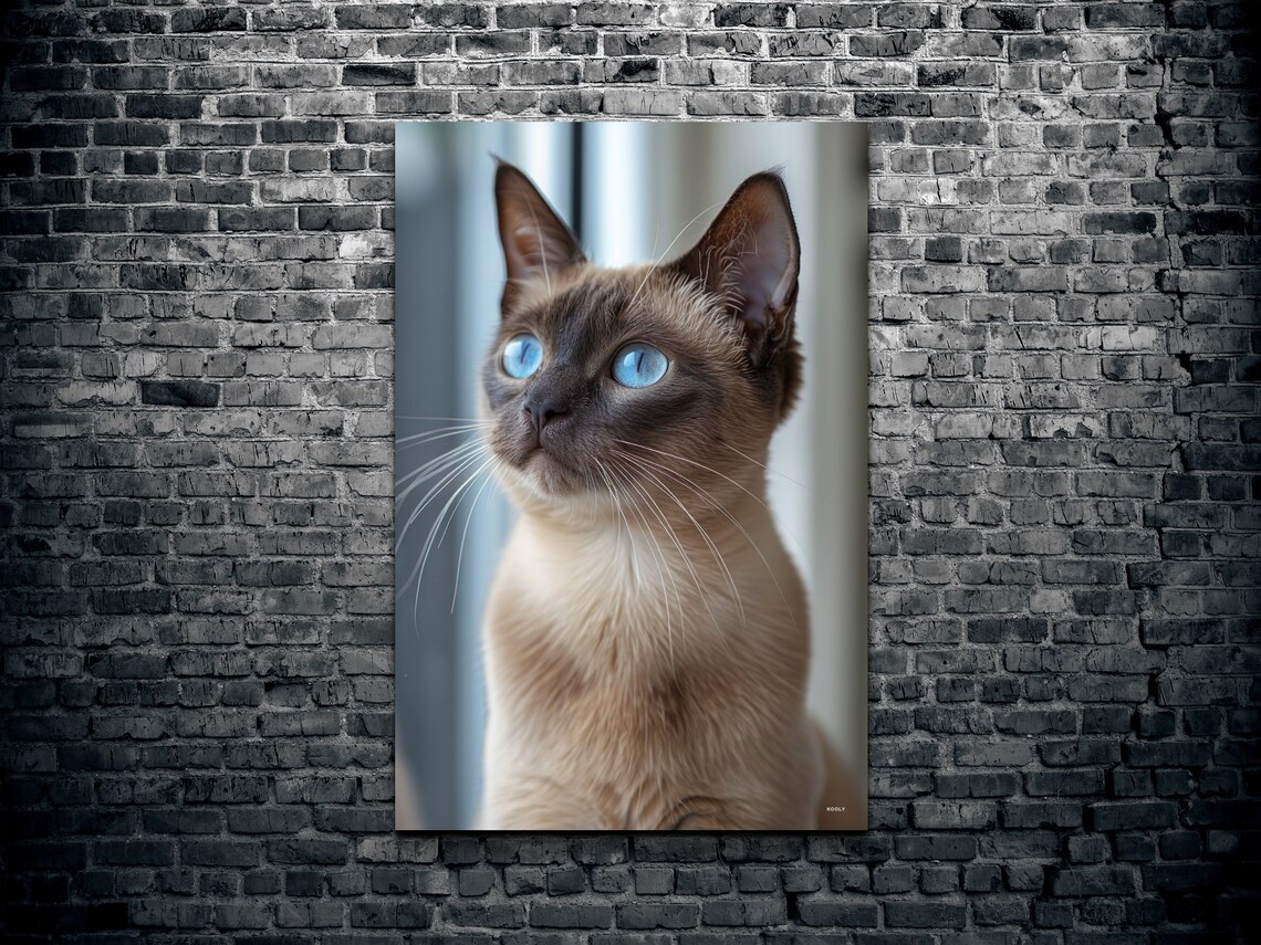 Siamese Cat Blue Eyes Portrait Elegant Feline Photography Poster - Image 2