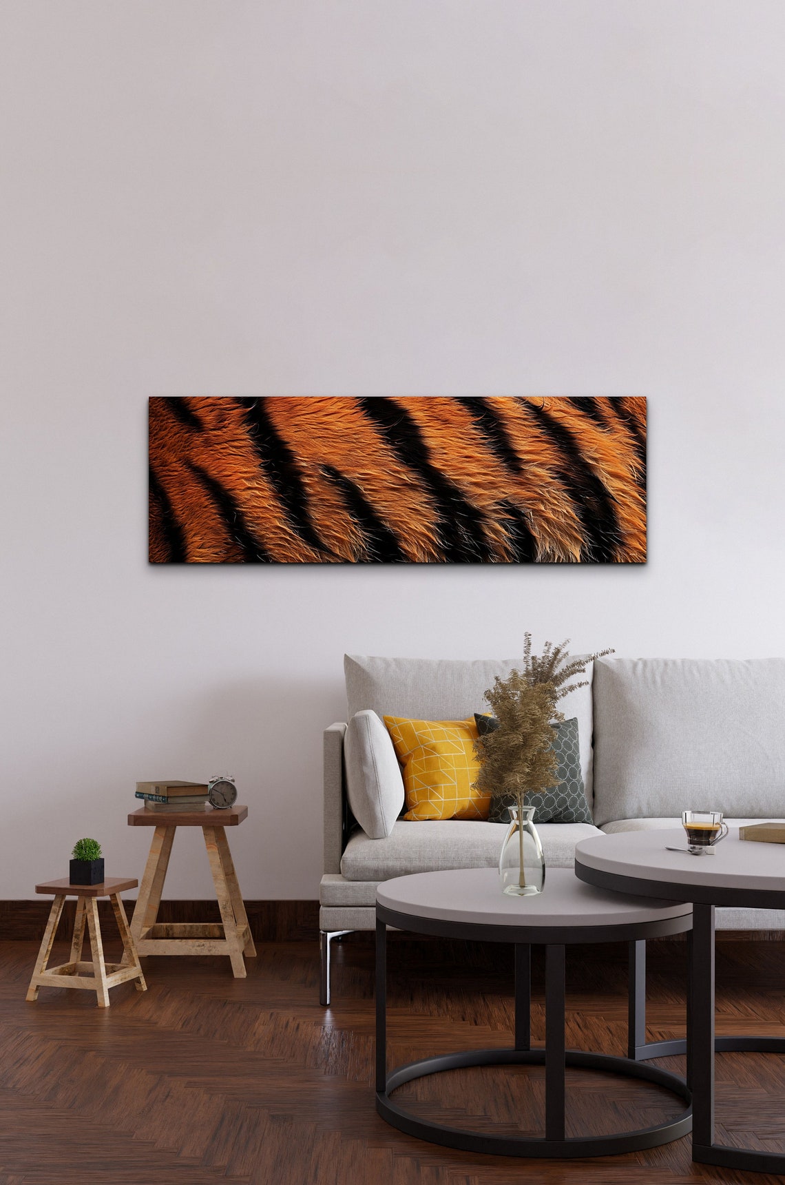 Tiger Fur Close-Up Orange and Black Striped Macro Animal Poster - Image 4