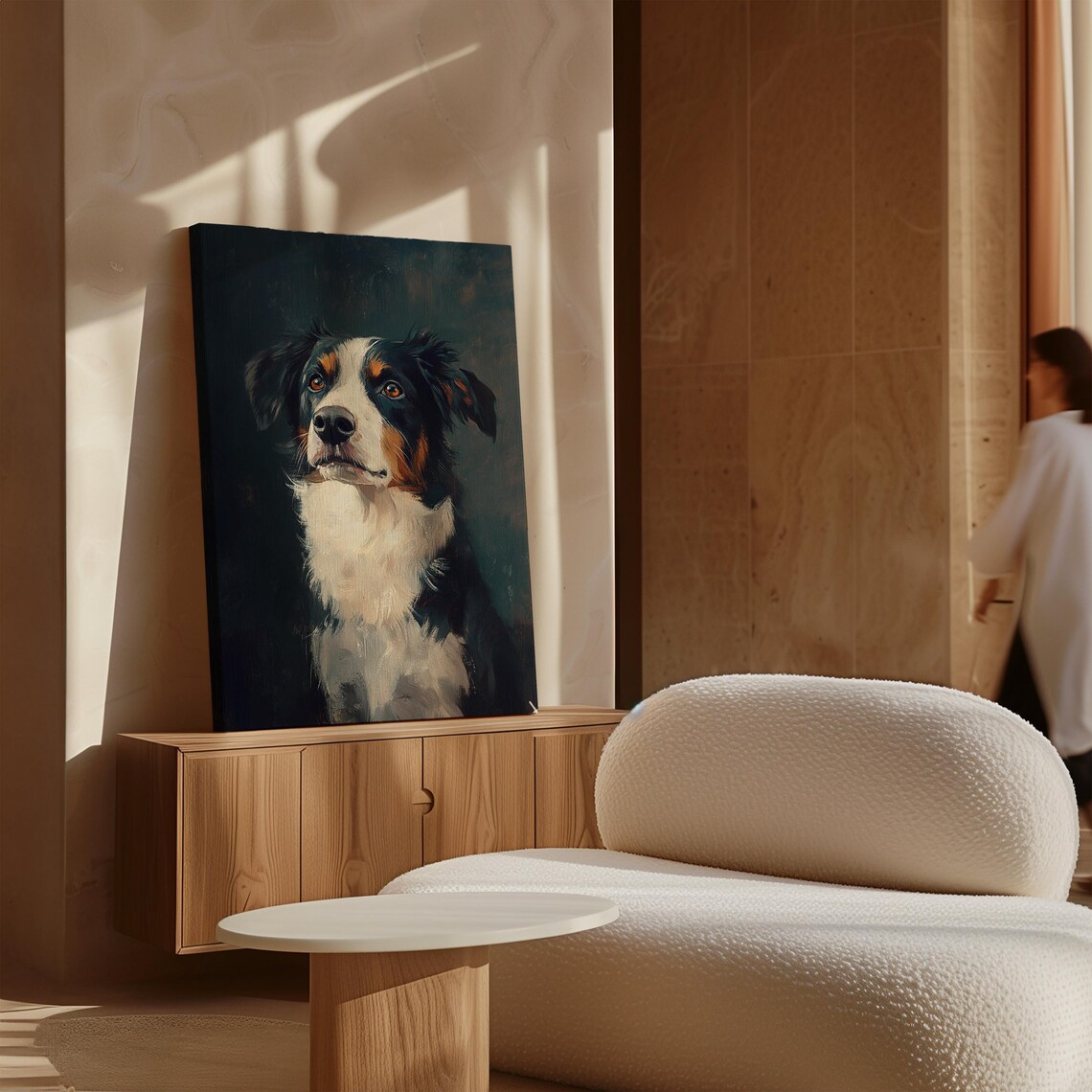 Bernese Mountain Dog Portrait Vintage Oil Painting Style Poster - Image 4